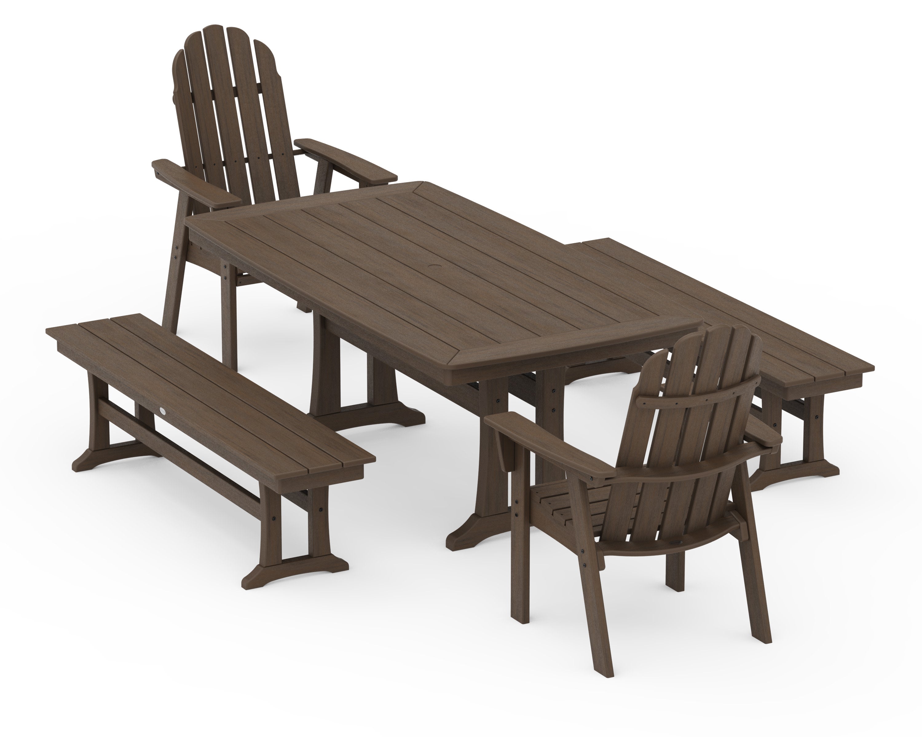 Vineyard Adirondack 5-Piece Dining Set with Trestle Legs in Kona