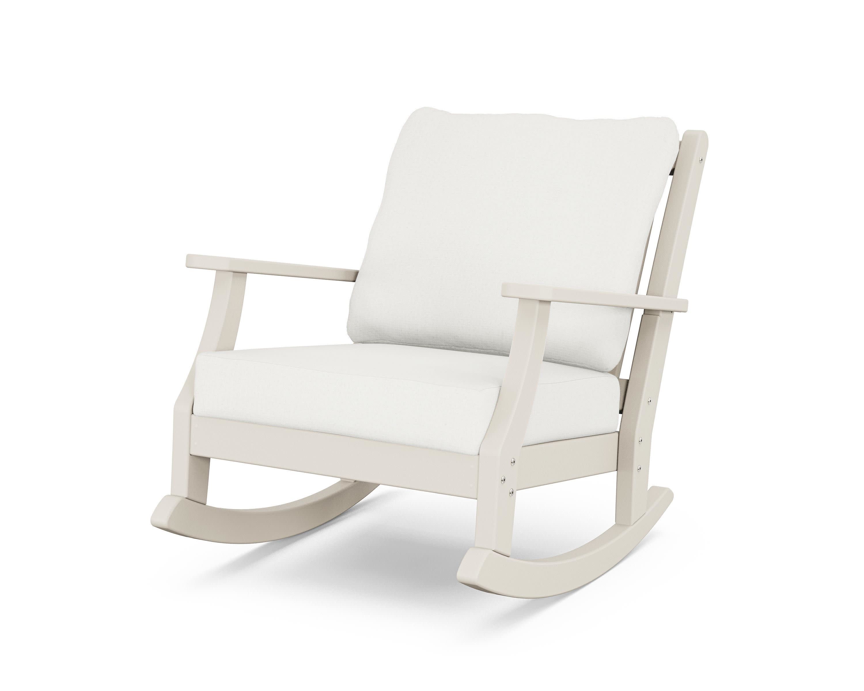 Wovendale Deep Seating Rocking Chair in Sand / Natural Linen