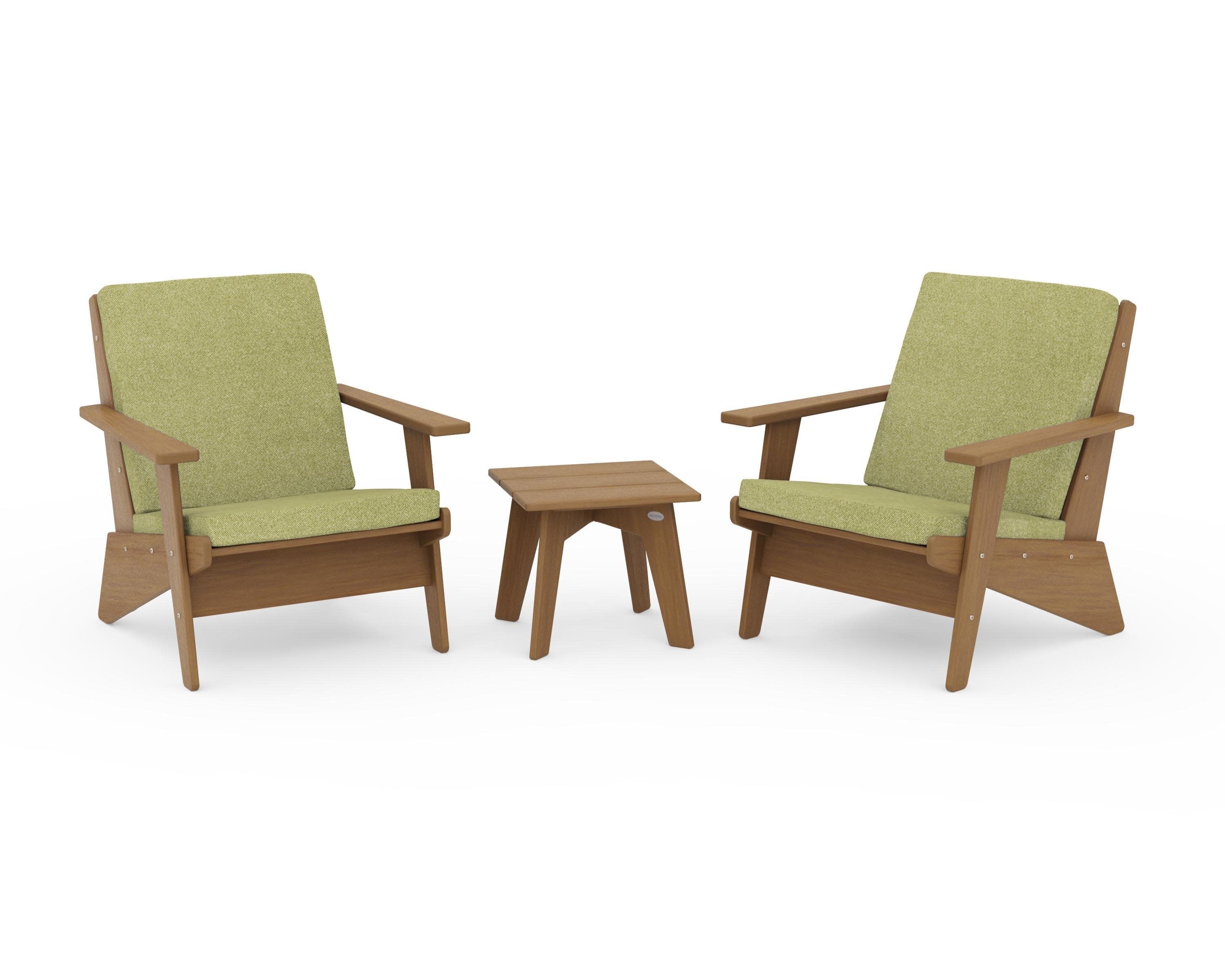 Riviera Modern Lounge 3-Piece Set in Natural / Chartreuse Boucle