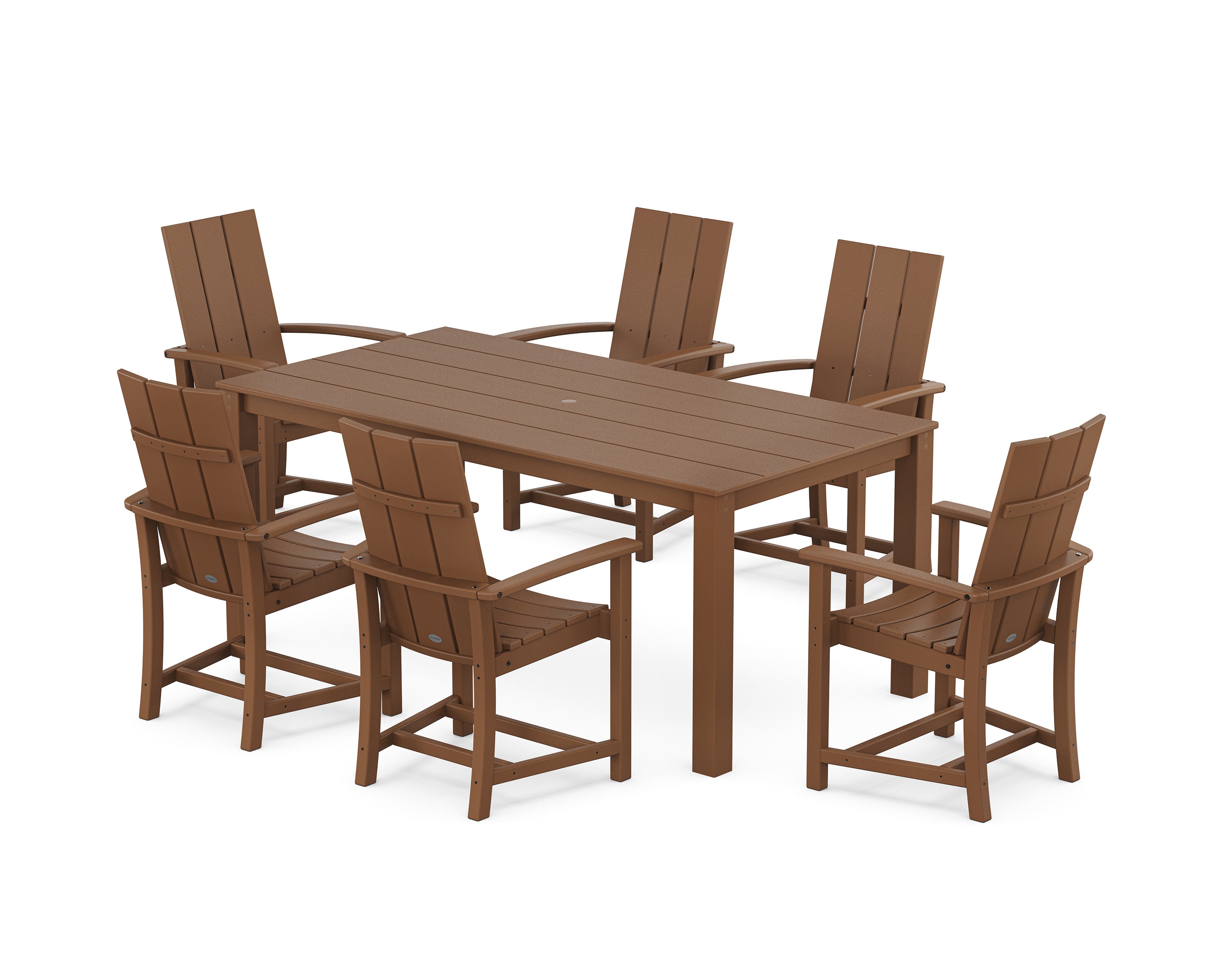 Modern Adirondack 7-Piece Parsons Dining Set in Teak