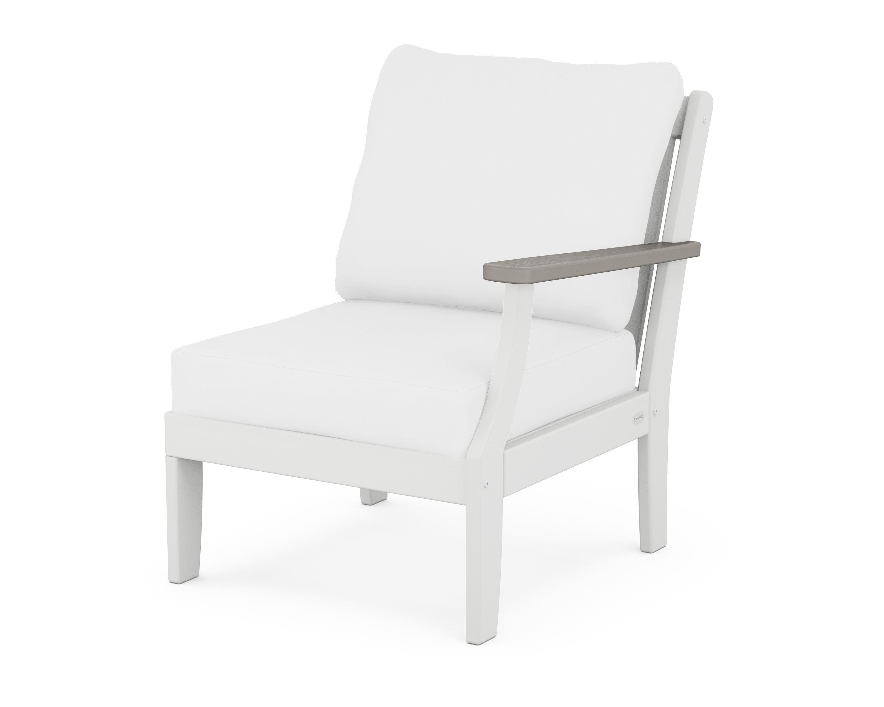 Braxton Modular Right Arm Chair in White / Driftwood / Natural