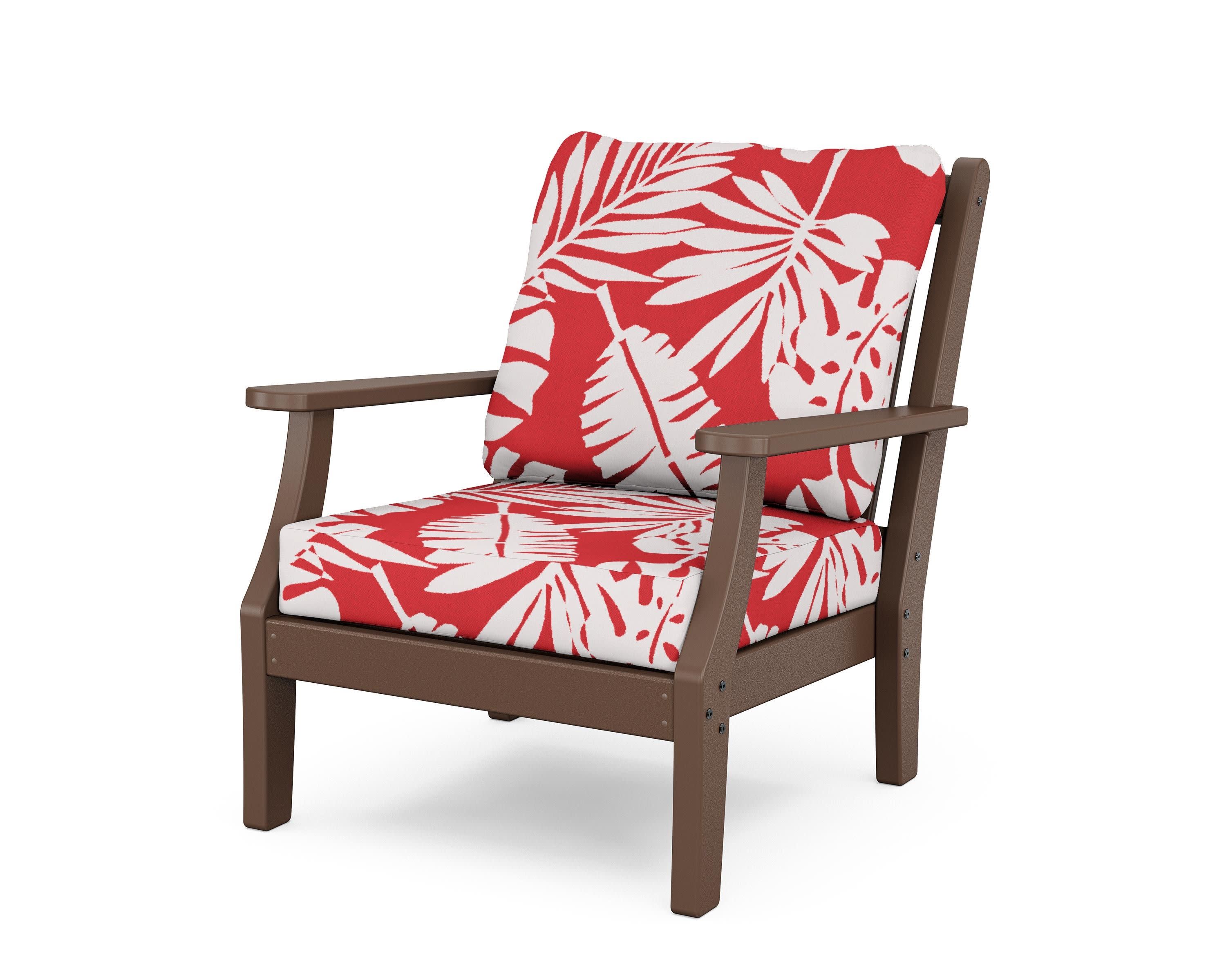 Wovendale Deep Seating Chair in Mahogany / Leaf Crimson