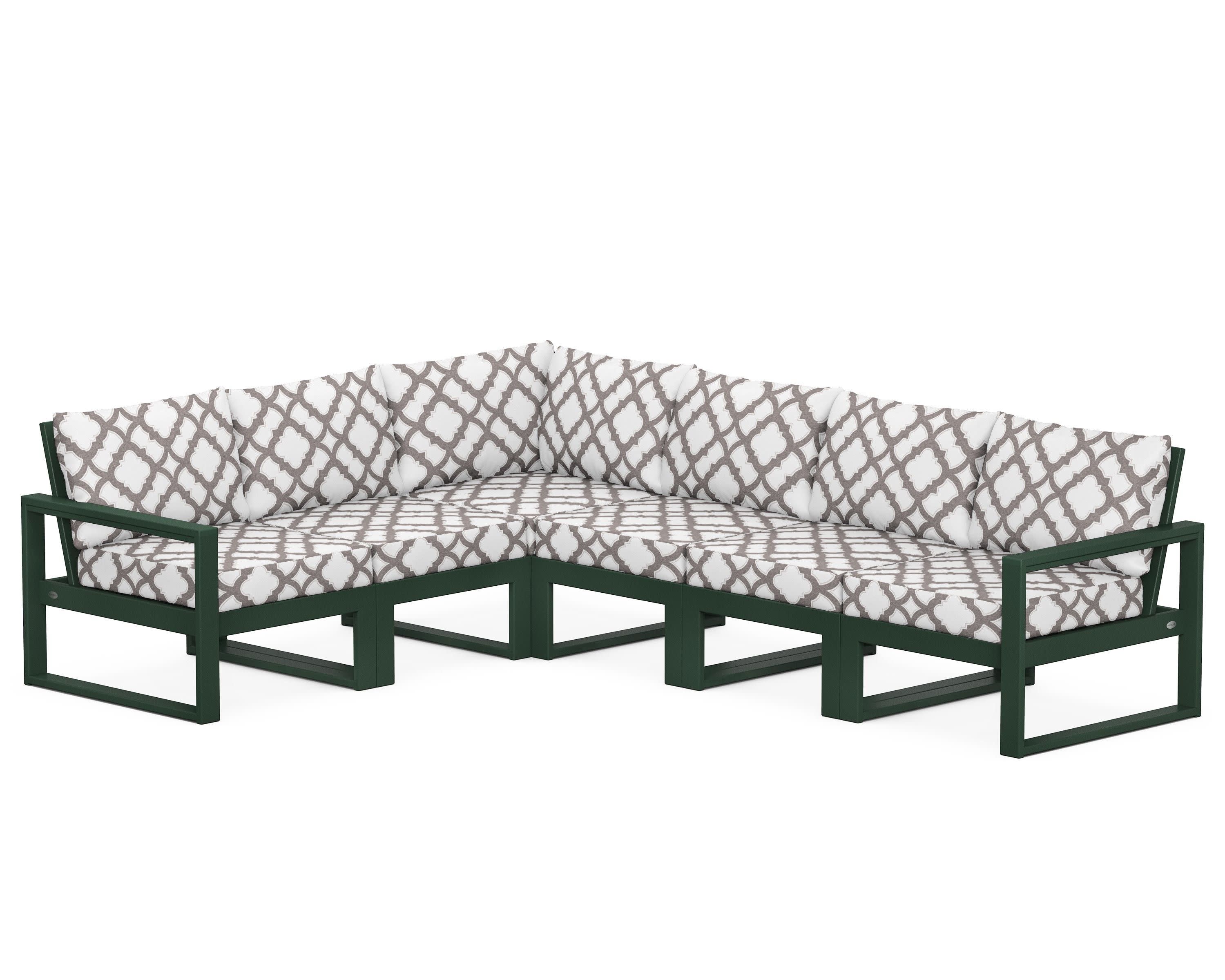 EDGE 6-Piece Modular Deep Seating Set in Green / Trellis Grey Mist