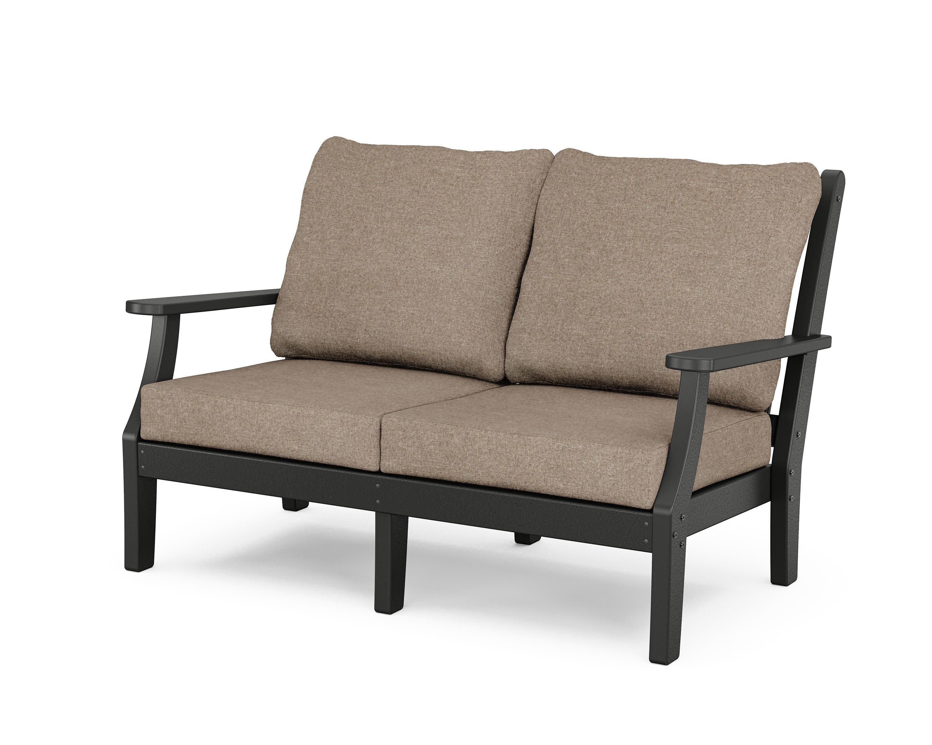 Wovendale Deep Seating Loveseat in Black / Spiced Burlap