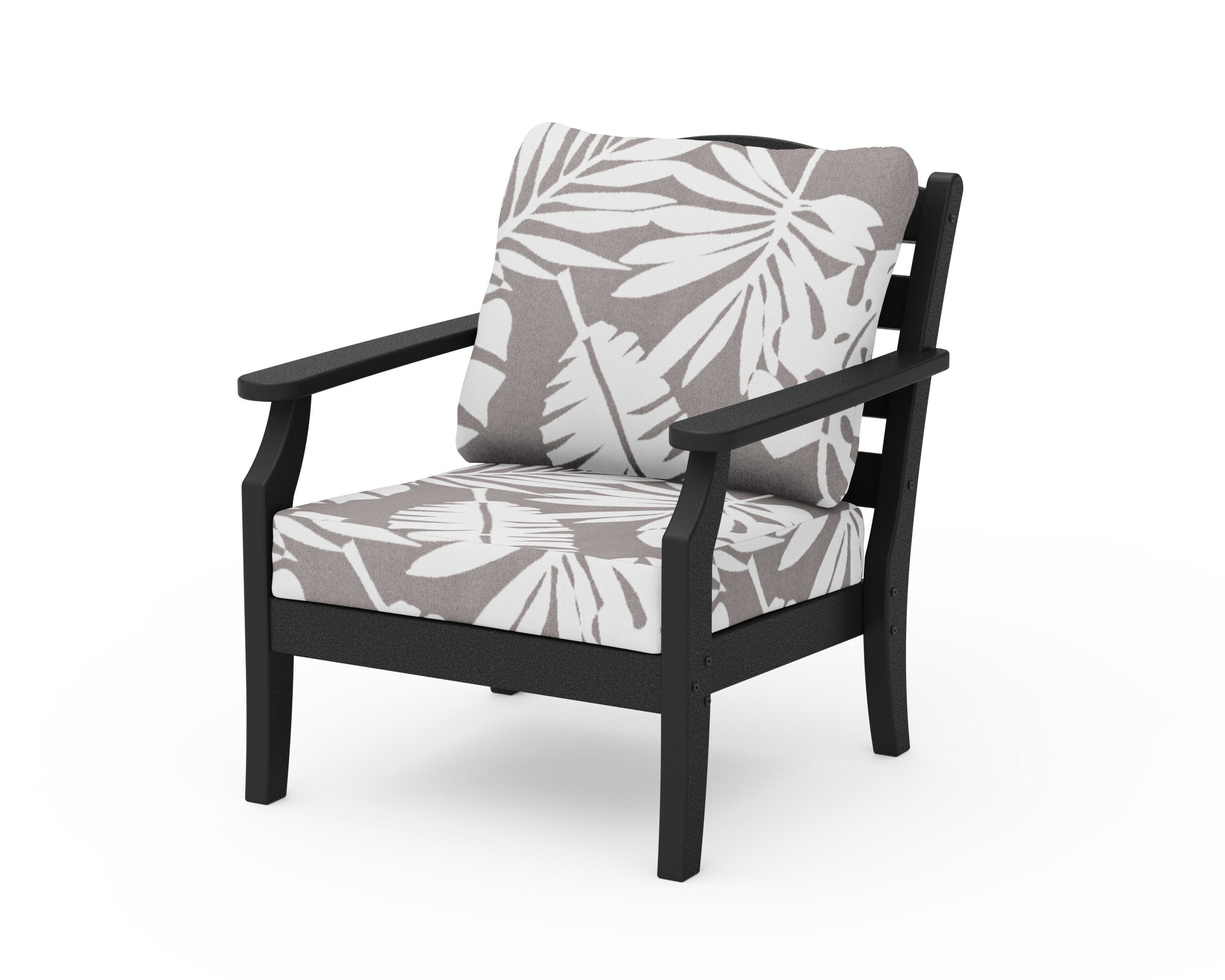 Savannah Deep Seating Chair in Black / Leaf Grey Mist