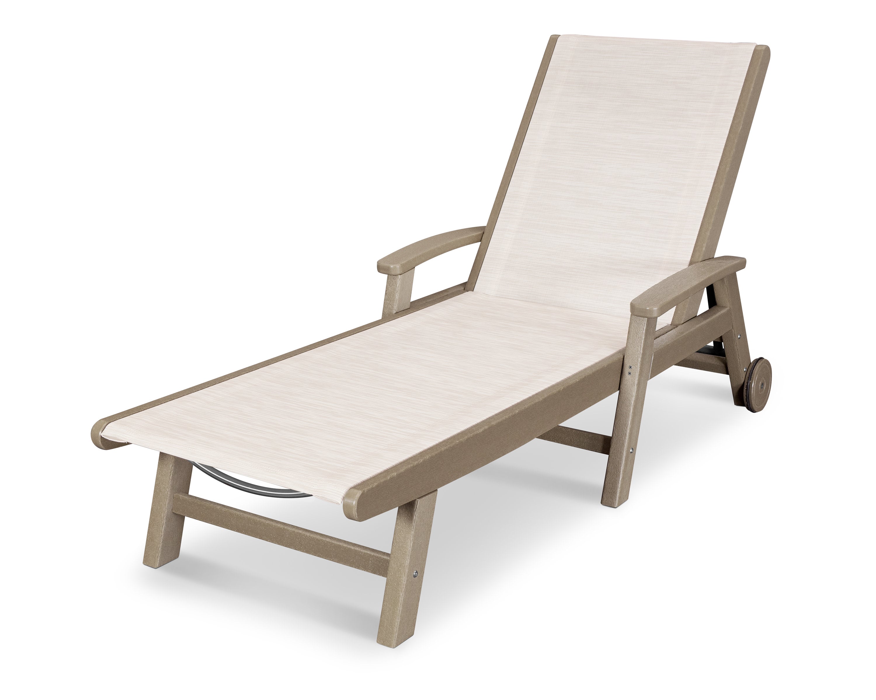 Coastal Chaise with Wheels in Vintage Sahara / Parchment Sling
