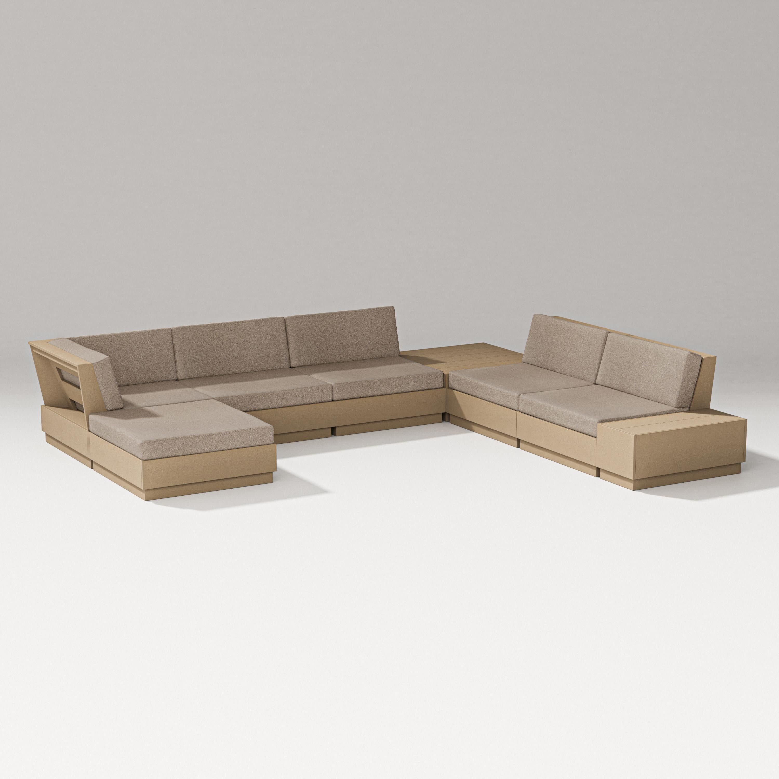 Elevate 8-Piece Corner Sectional in Vintage Sahara / Spiced Burlap