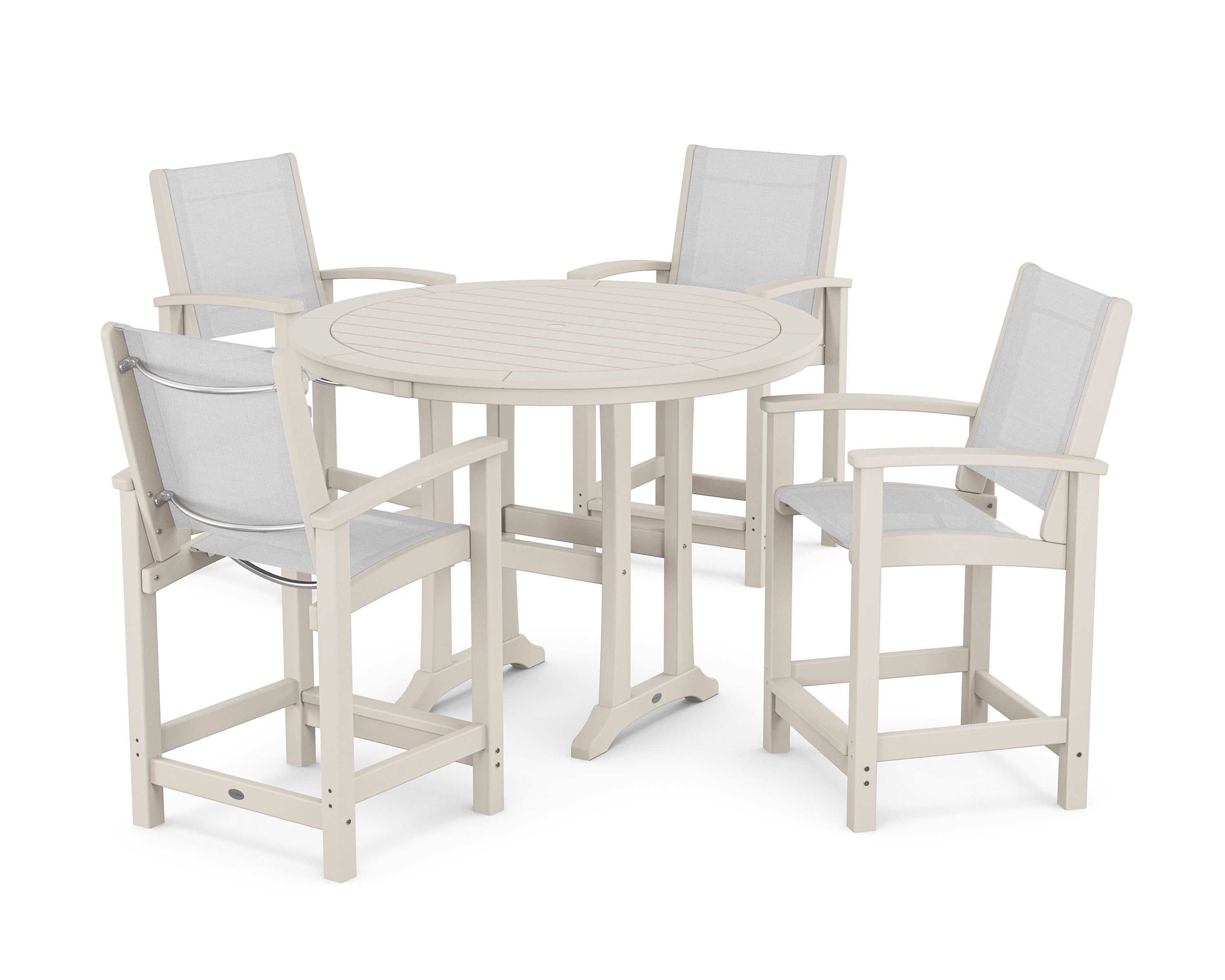 Coastal 5-Piece Counter Set in Sand / White Sling