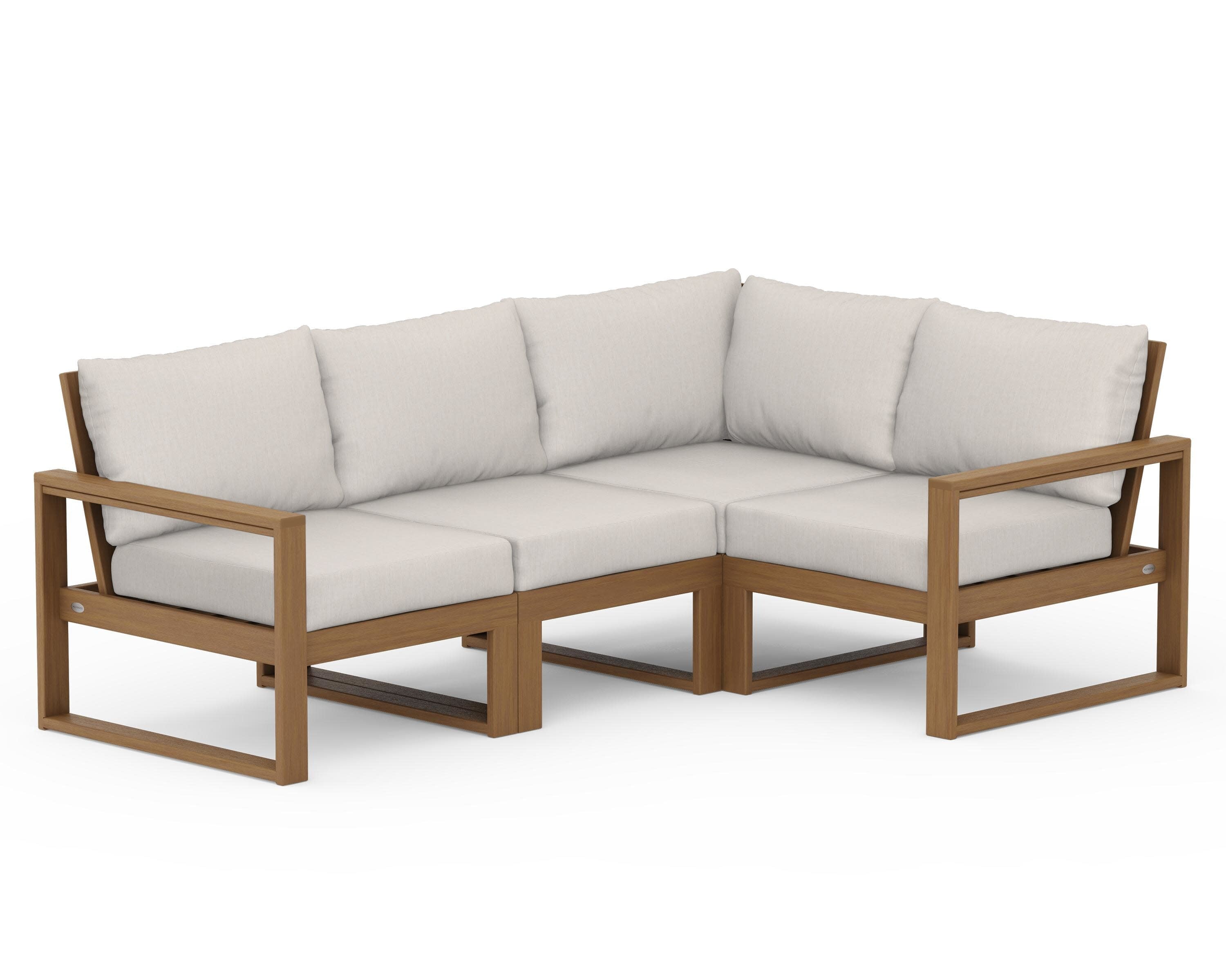 EDGE 4-Piece Modular Deep Seating Set in Natural / Cast Ash