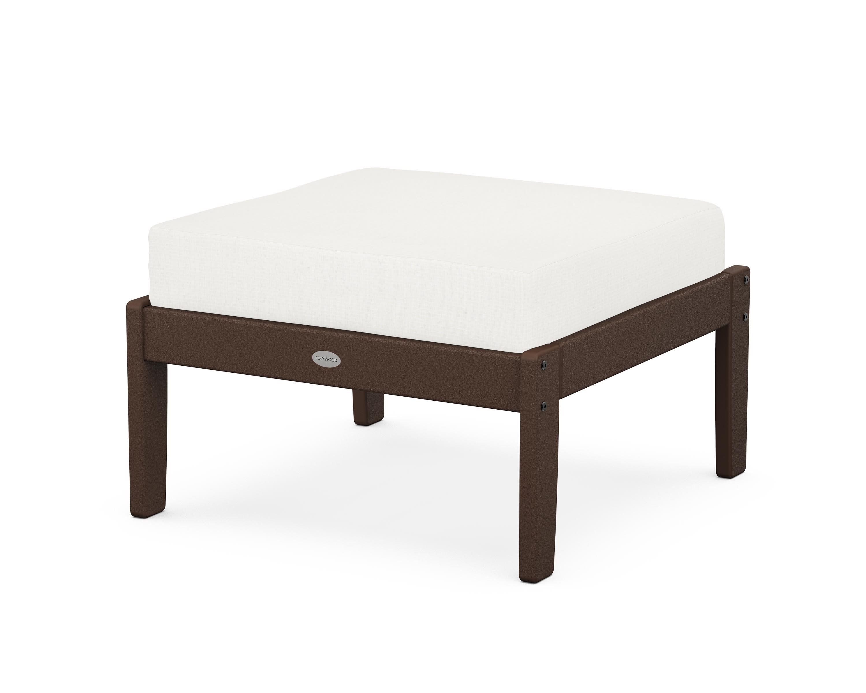 Braxton Deep Seating Ottoman in Mahogany / Natural Linen