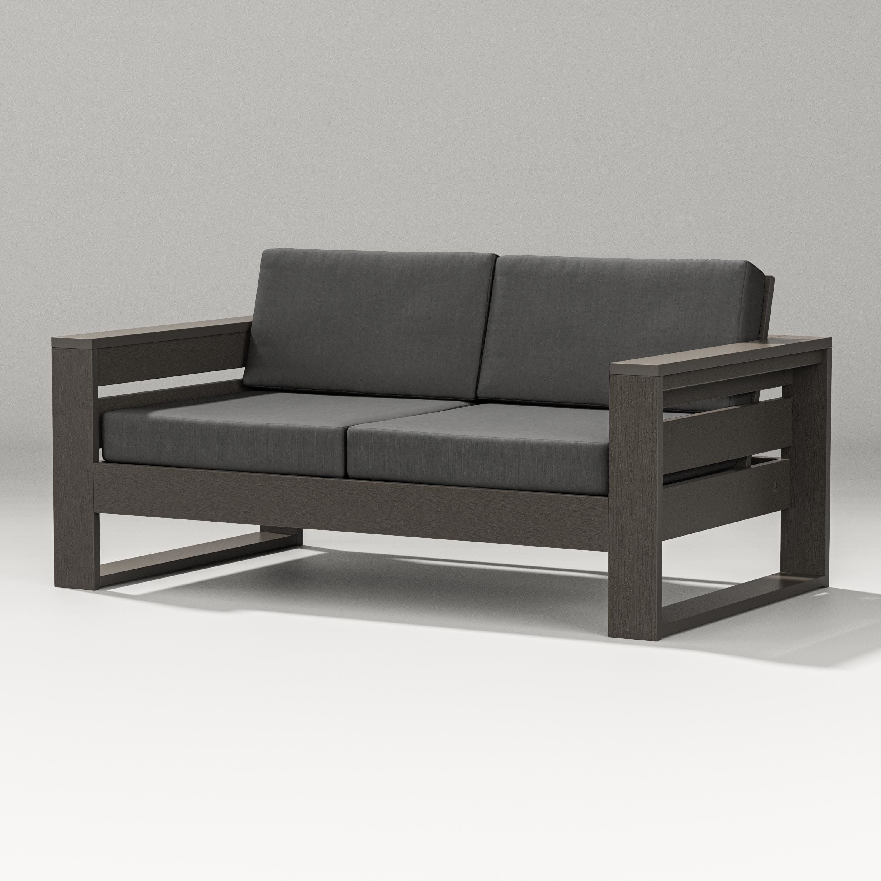 Latitude Loveseat in Vintage Coffee / Spectrum Carbon