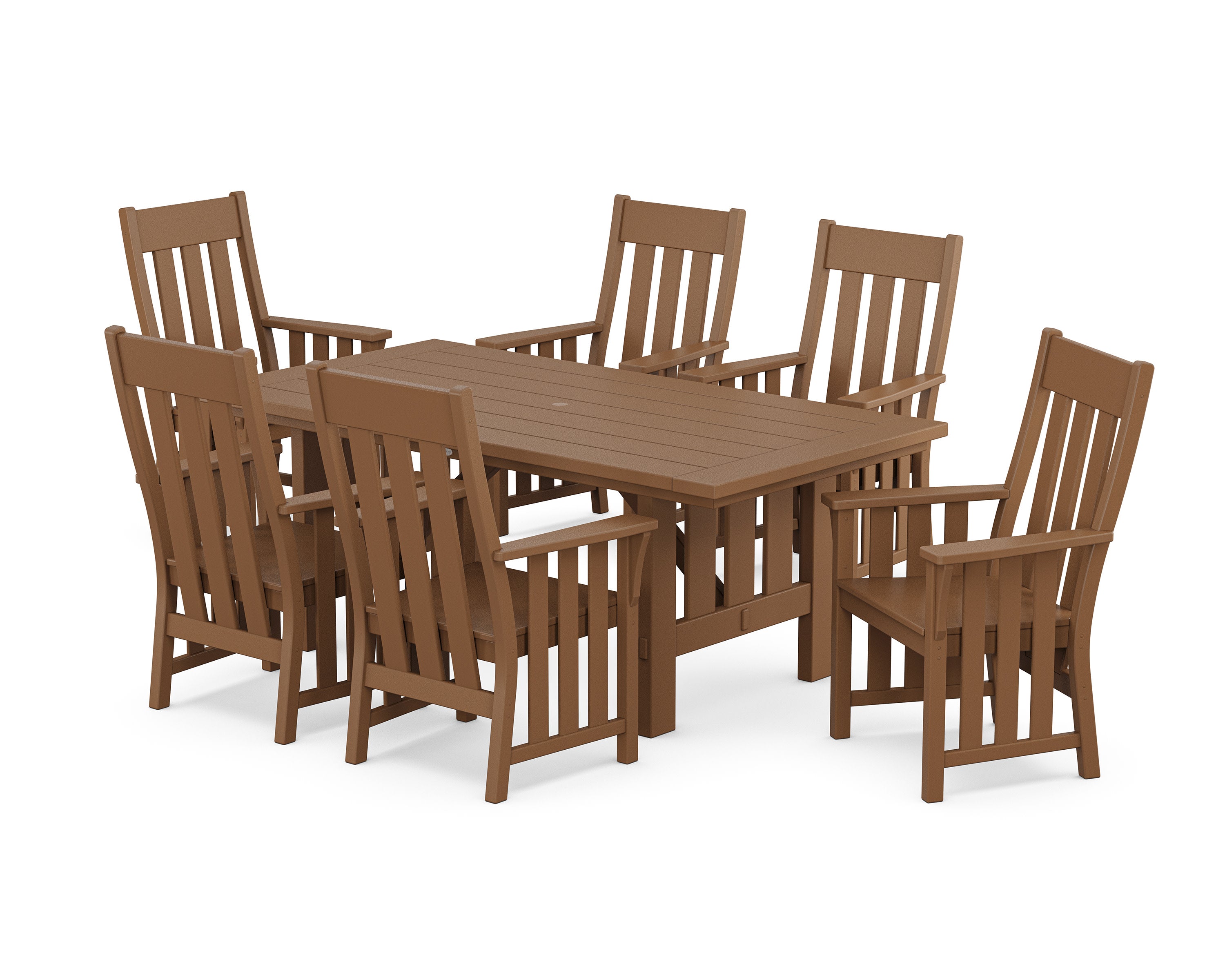 Acadia Arm Chair 7-Piece Dining Set in Teak