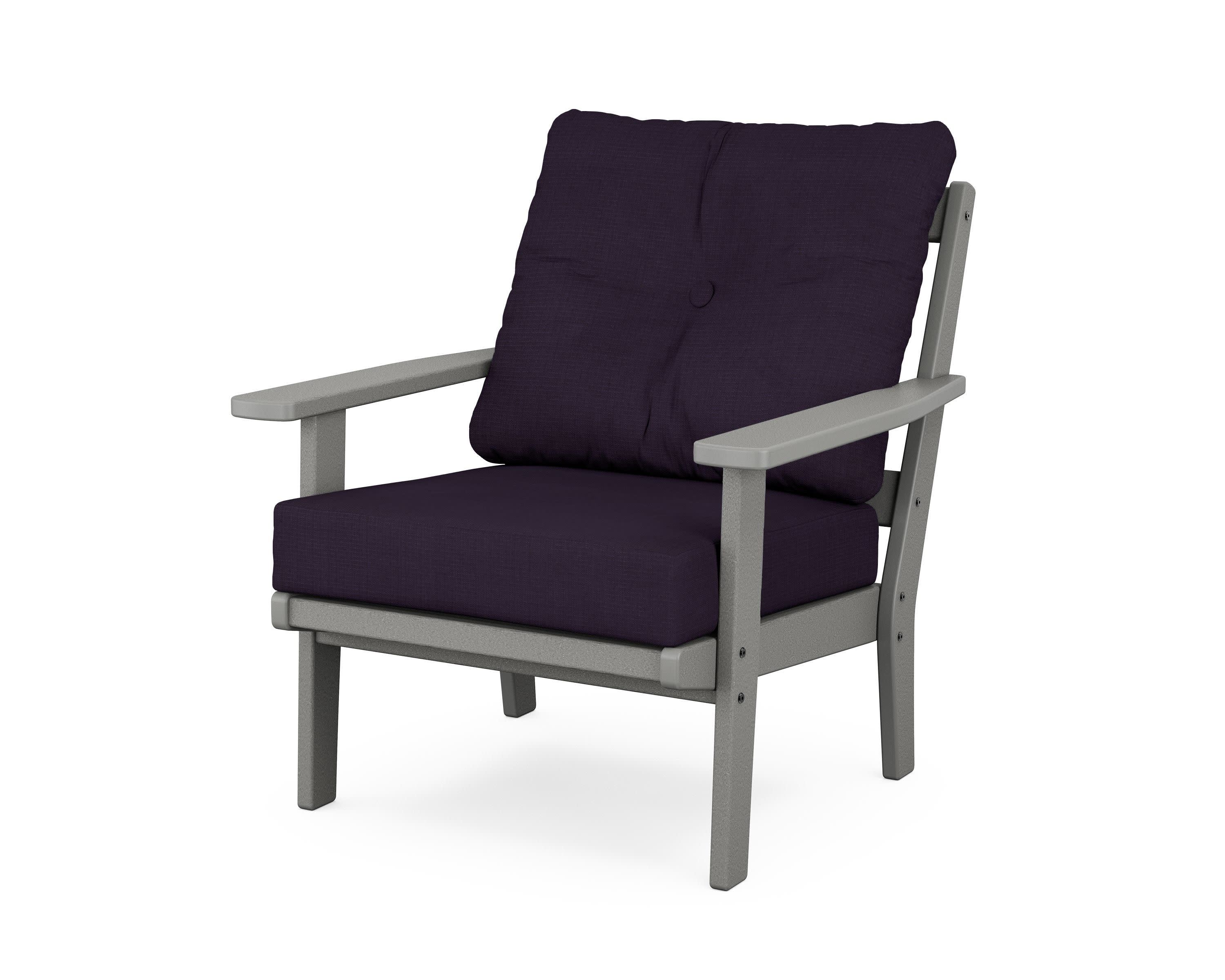 Oxford Deep Seating Chair in Slate Grey / Navy Linen