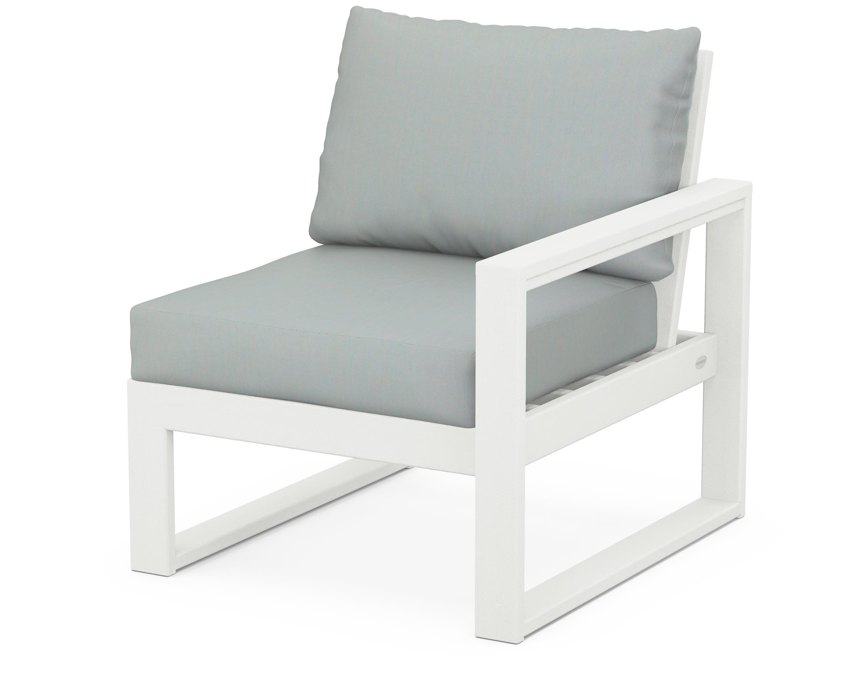 EDGE Modular Right Arm Chair in Vintage White / Spa