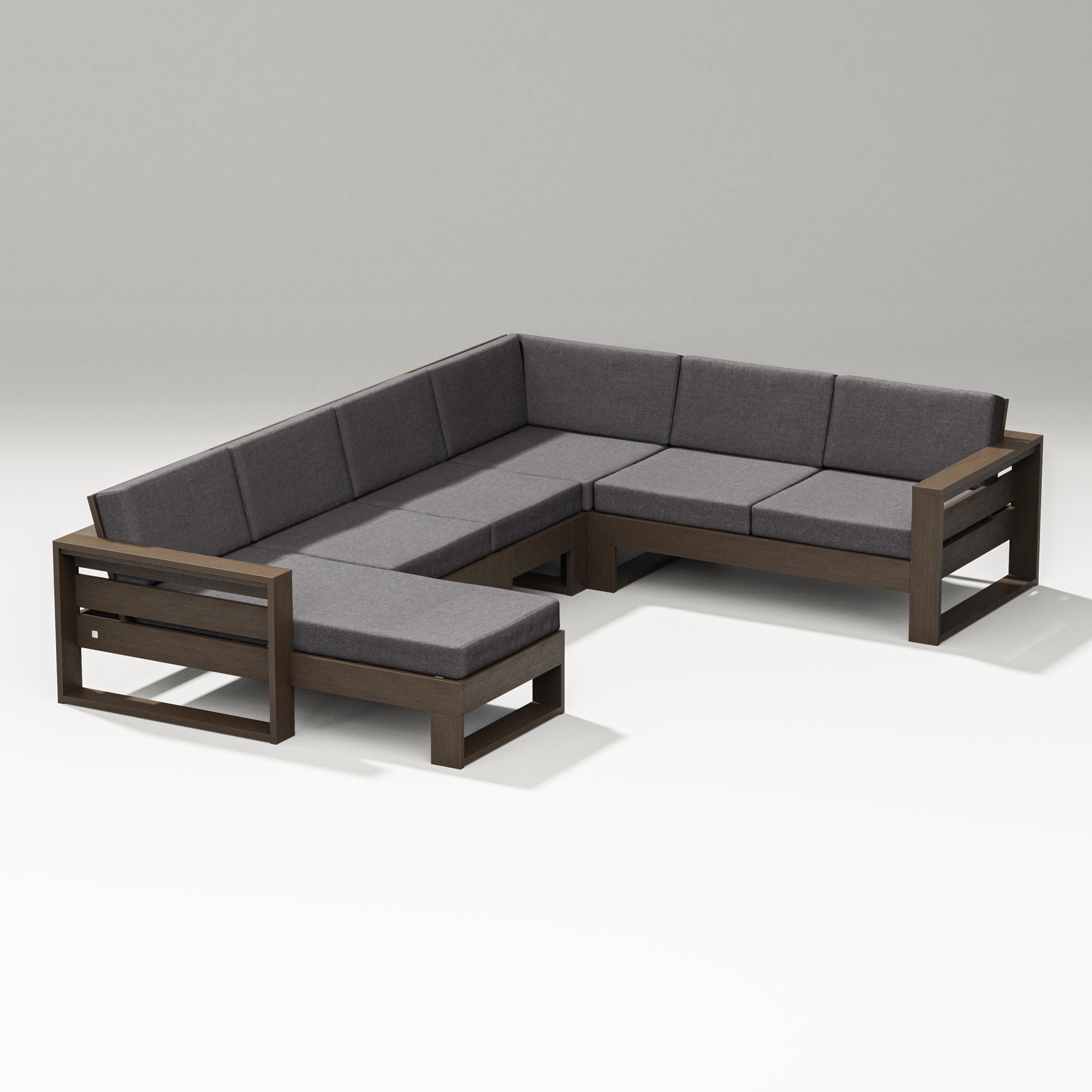 Latitude Corner Sectional with Left Chaise in Kona / Ash Charcoal