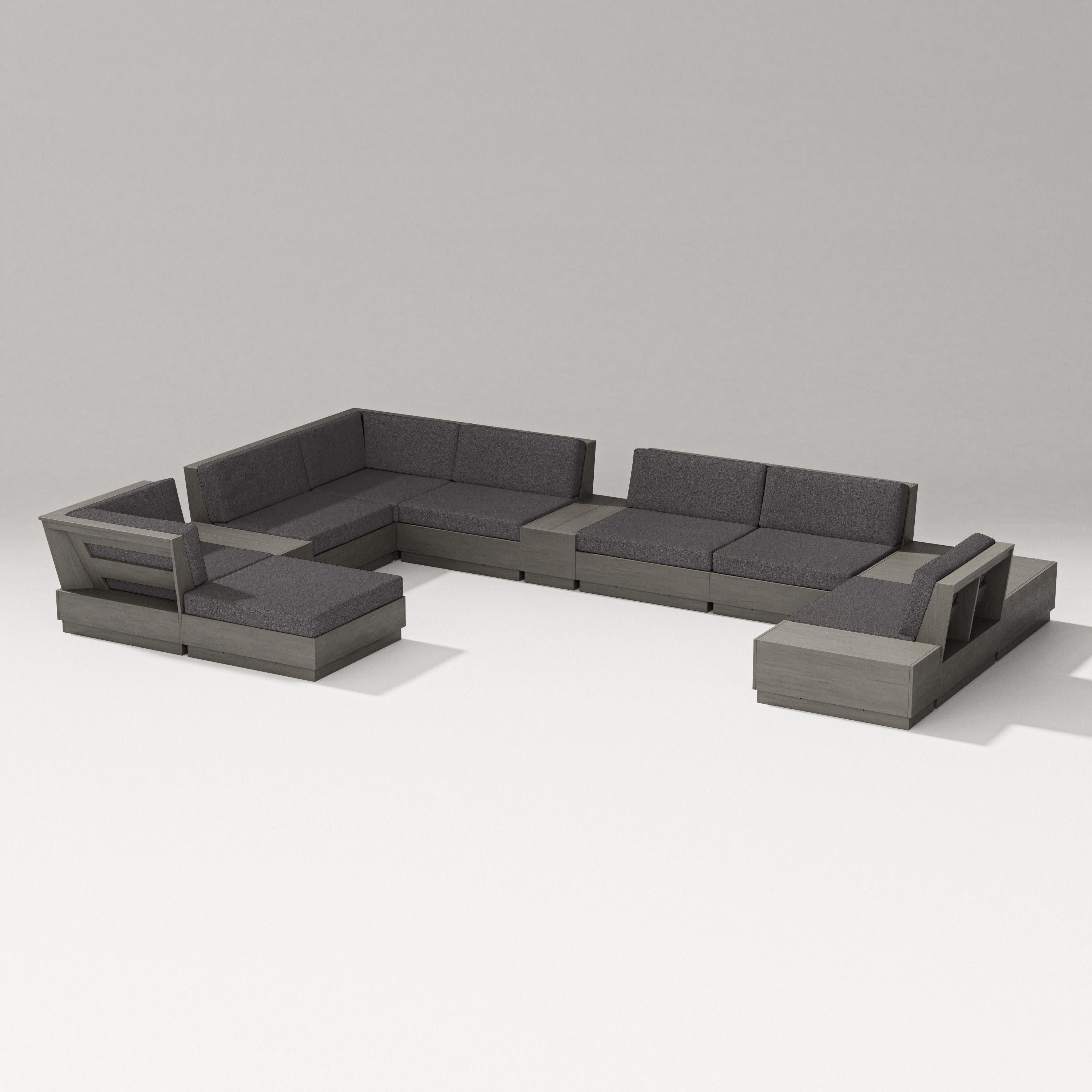 Elevate 12-Piece Conversation Sectional Set in Driftwood / Ash Charcoal