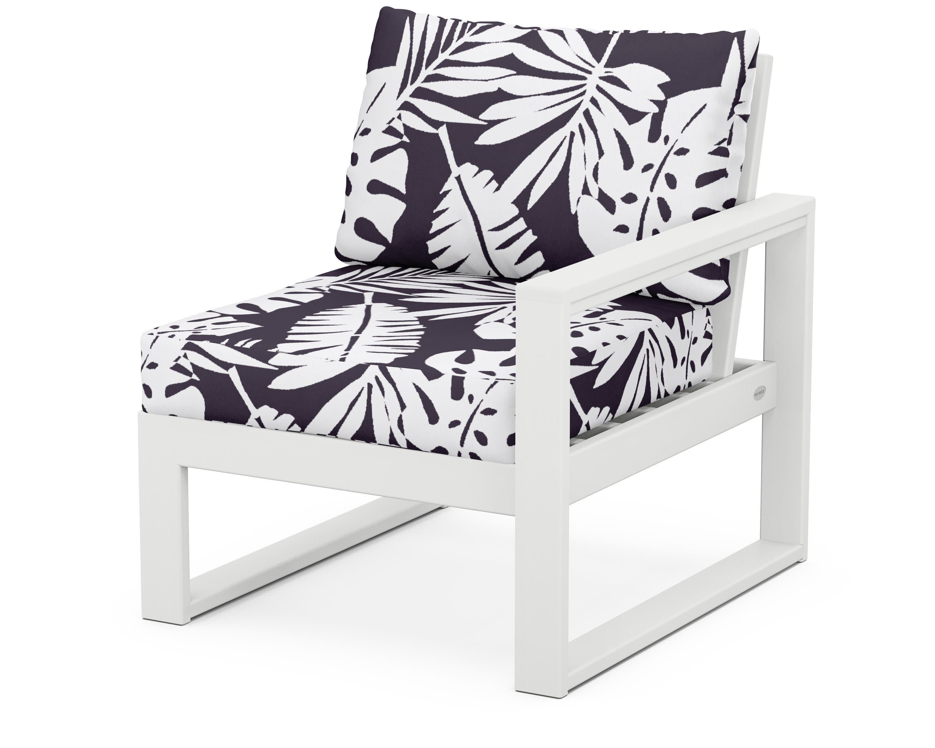 EDGE Modular Right Arm Chair in White / Leaf Navy