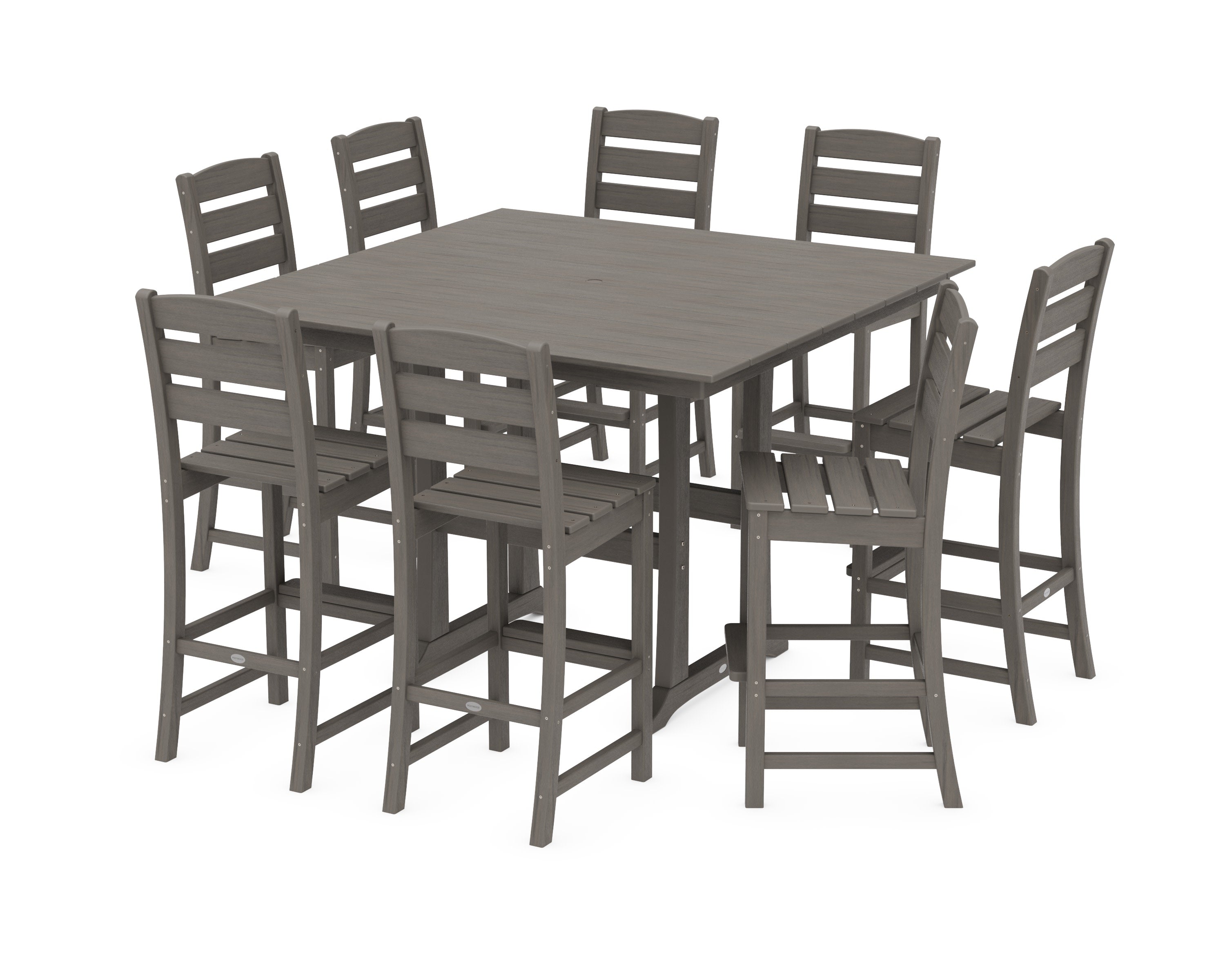 Lakeside 9-Piece Bar Side Chair Set in Driftwood