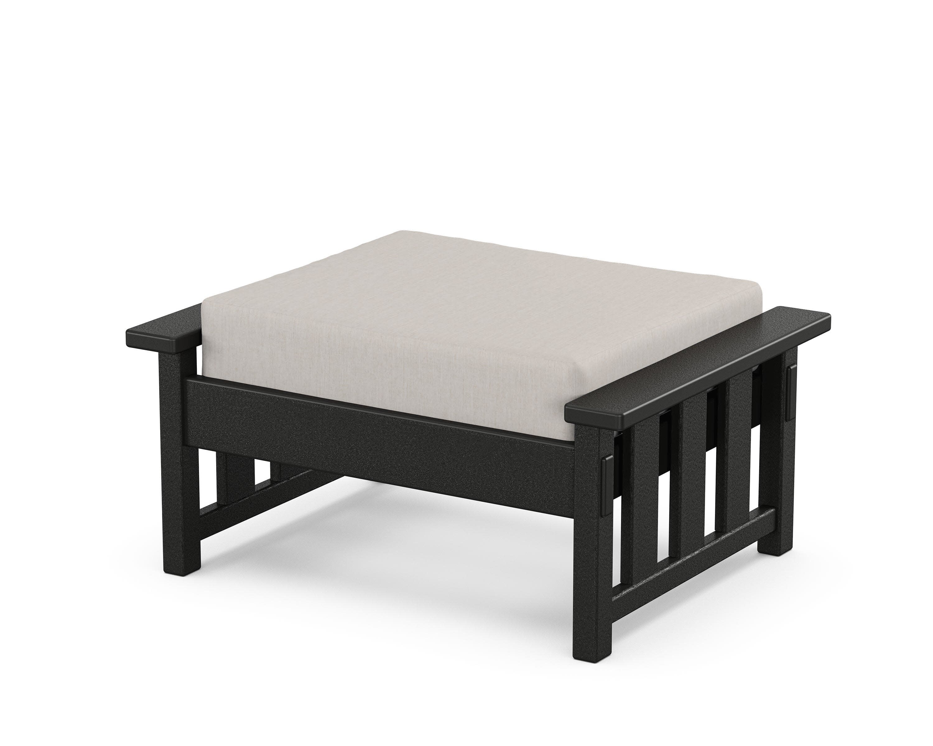 Acadia Deep Seating Ottoman in Black / Cast Ash