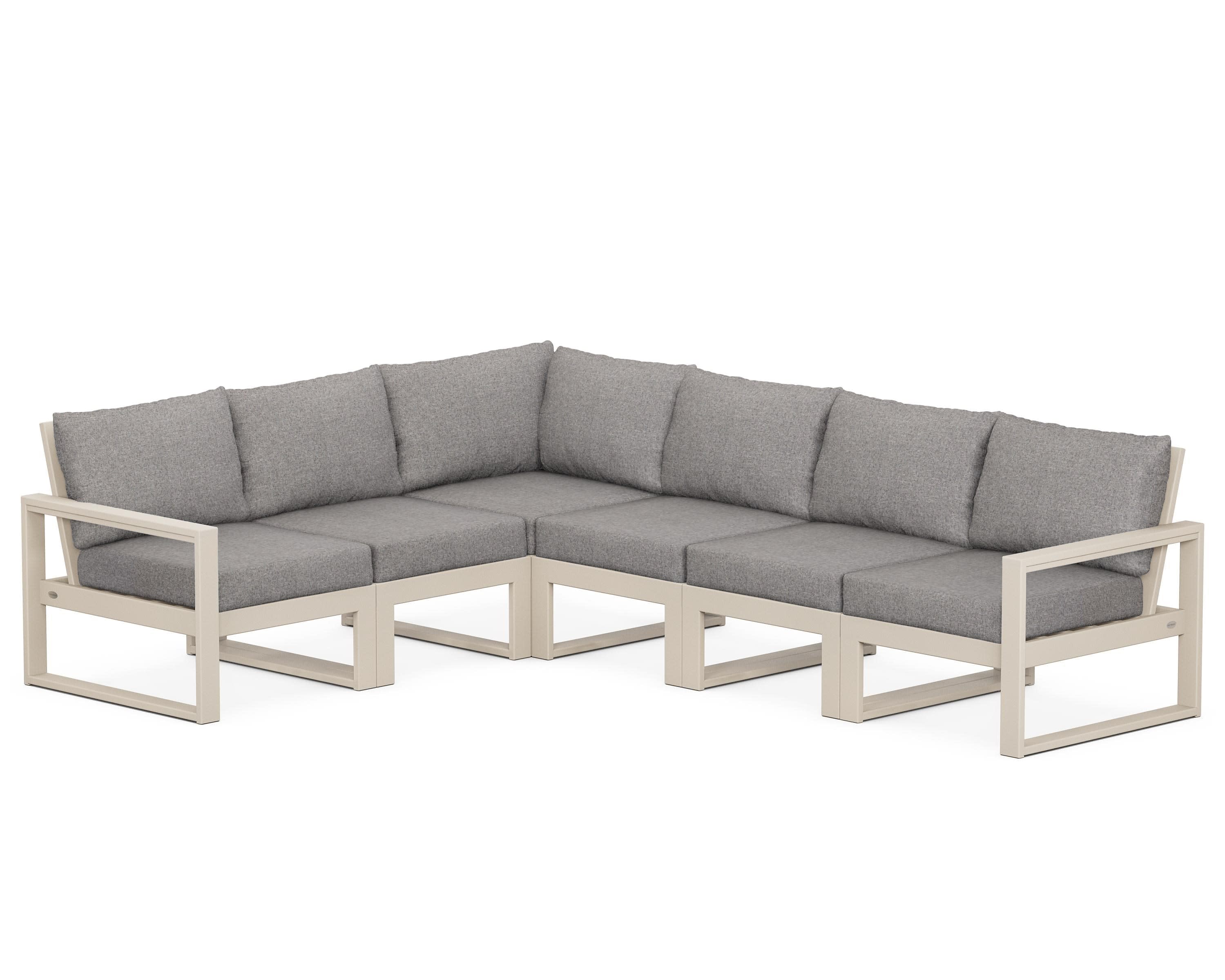 EDGE 6-Piece Modular Deep Seating Set in Sand / Grey Mist