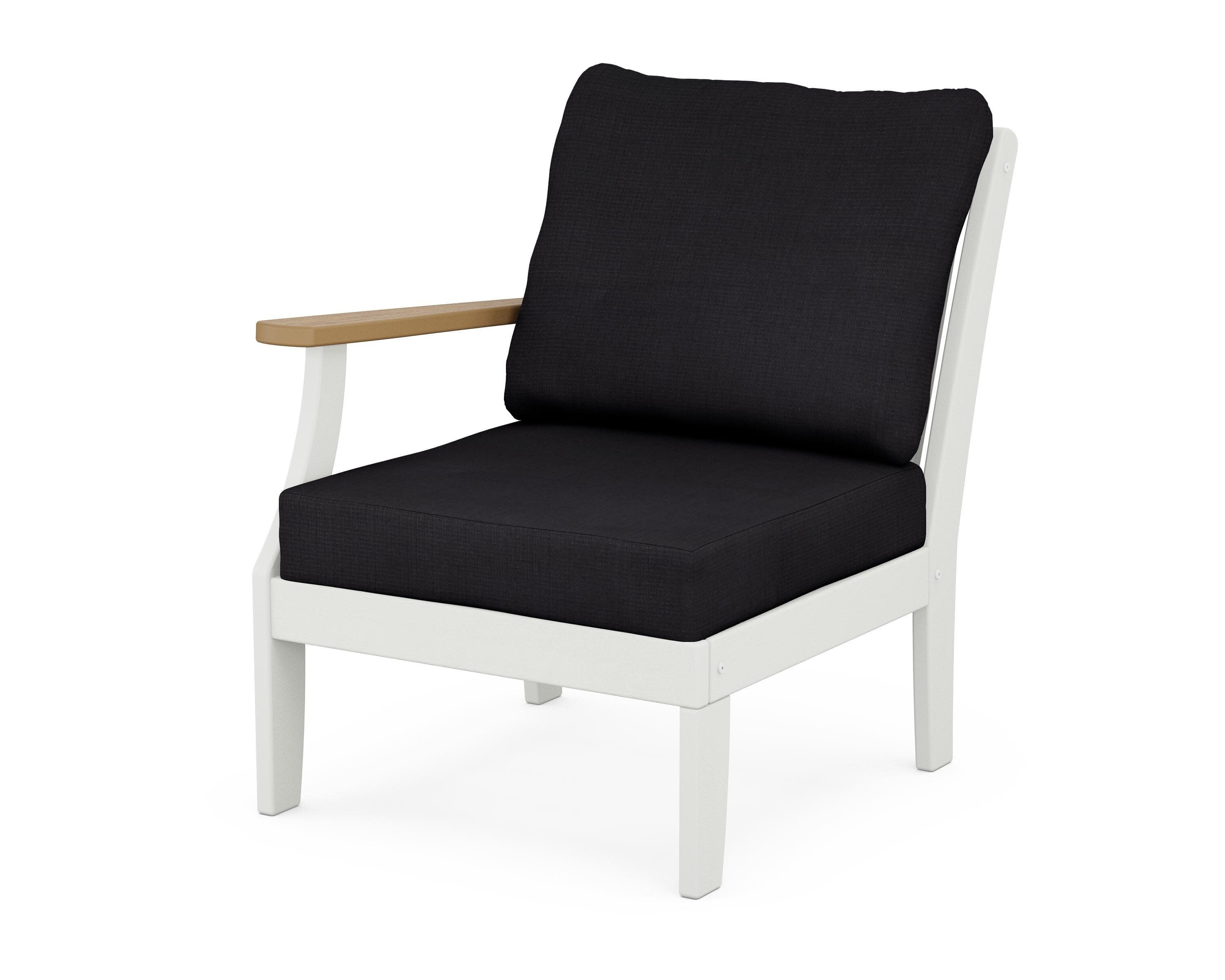 Braxton Modular Left Arm Chair in White / Natural / Midnight Linen