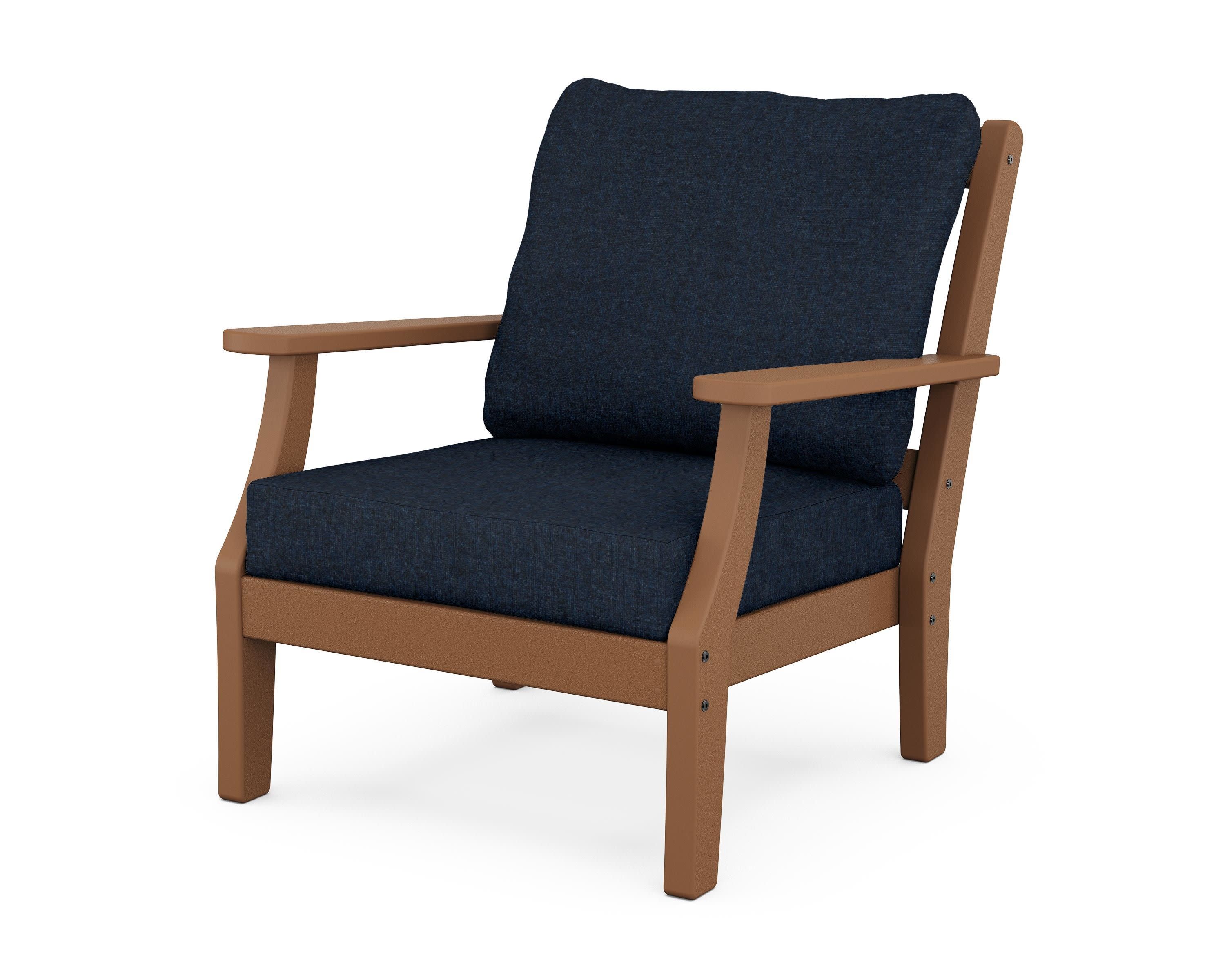 Chinoiserie Deep Seating Chair in Teak / Marine Indigo