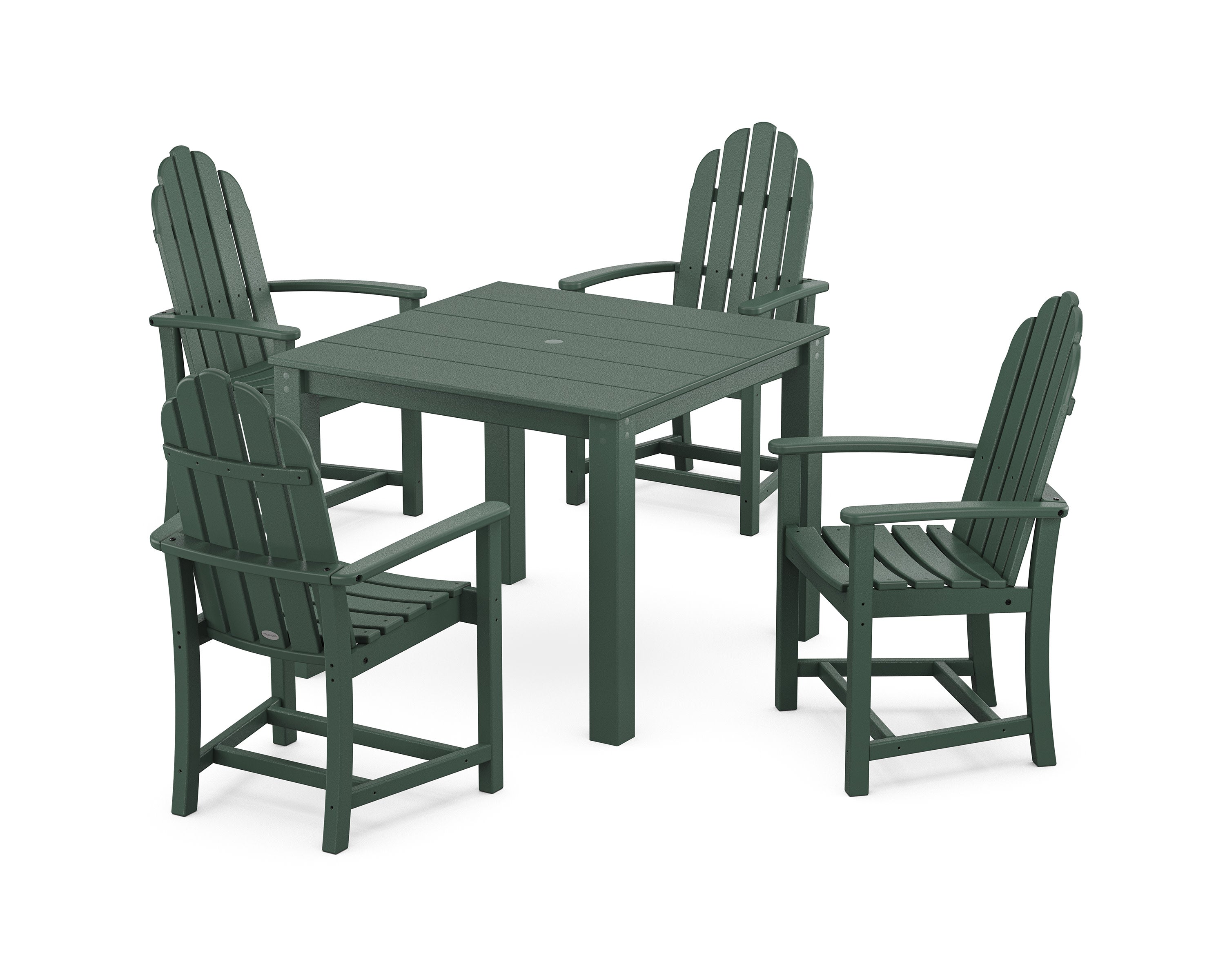 Classic Adirondack 5-Piece Parsons Dining Set in Green