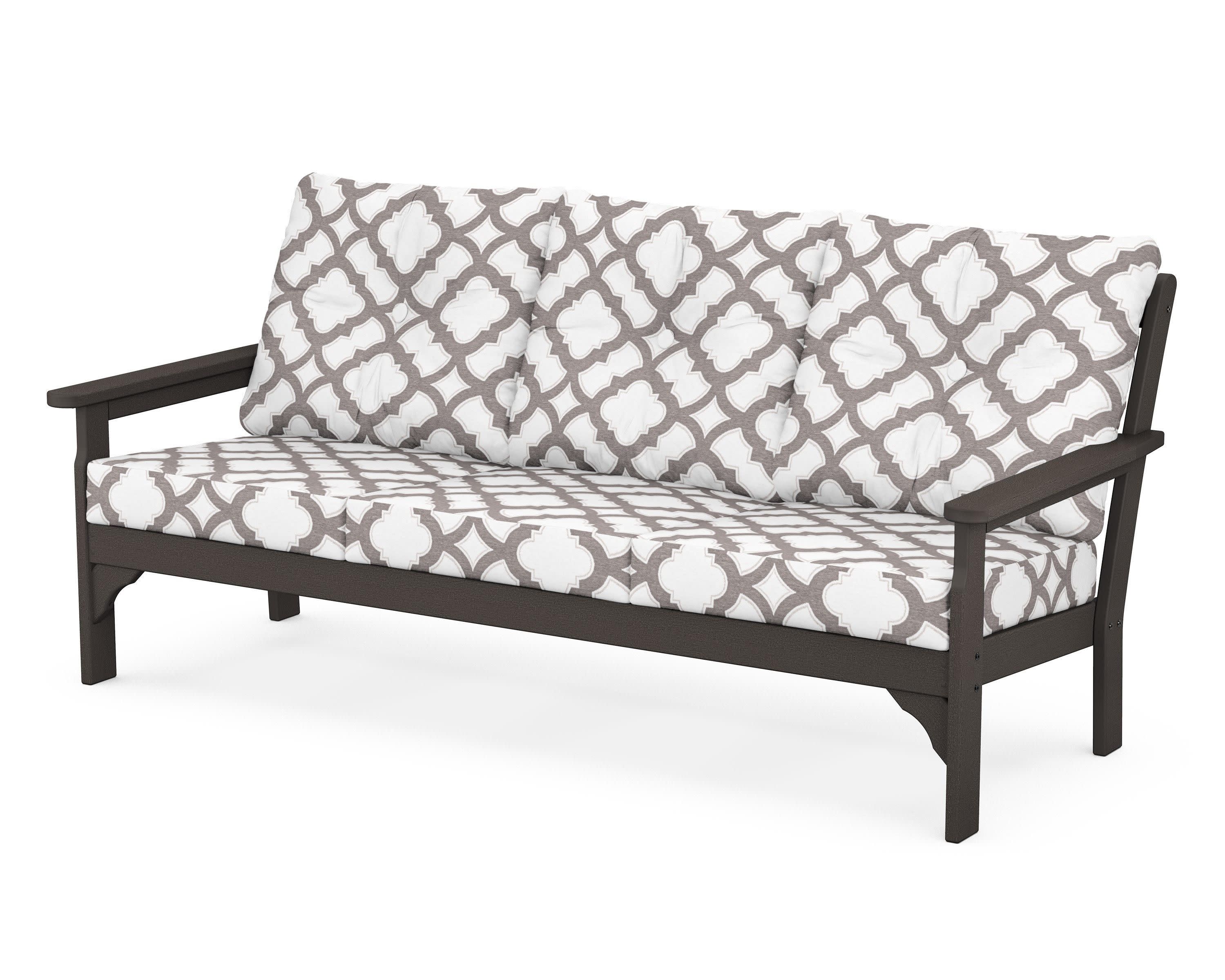 Vineyard Deep Seating Sofa in Vintage Coffee / Trellis Grey Mist