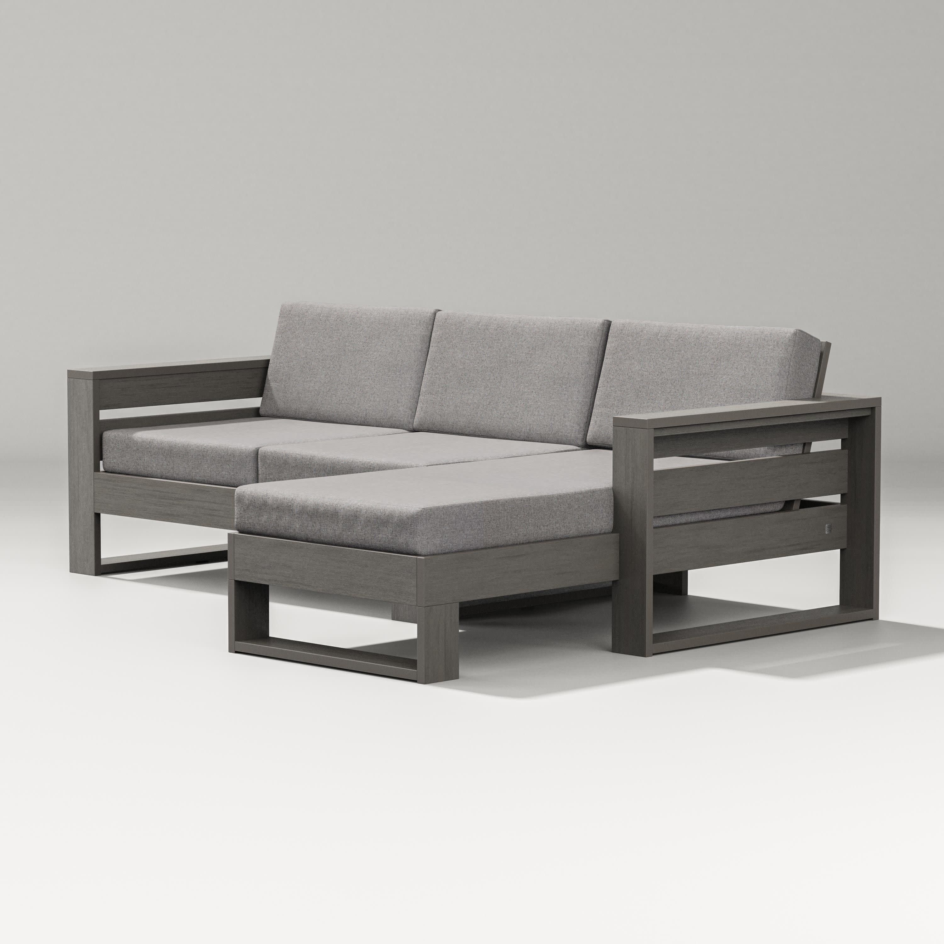 Latitude Right Chaise Sectional in Driftwood / Grey Mist