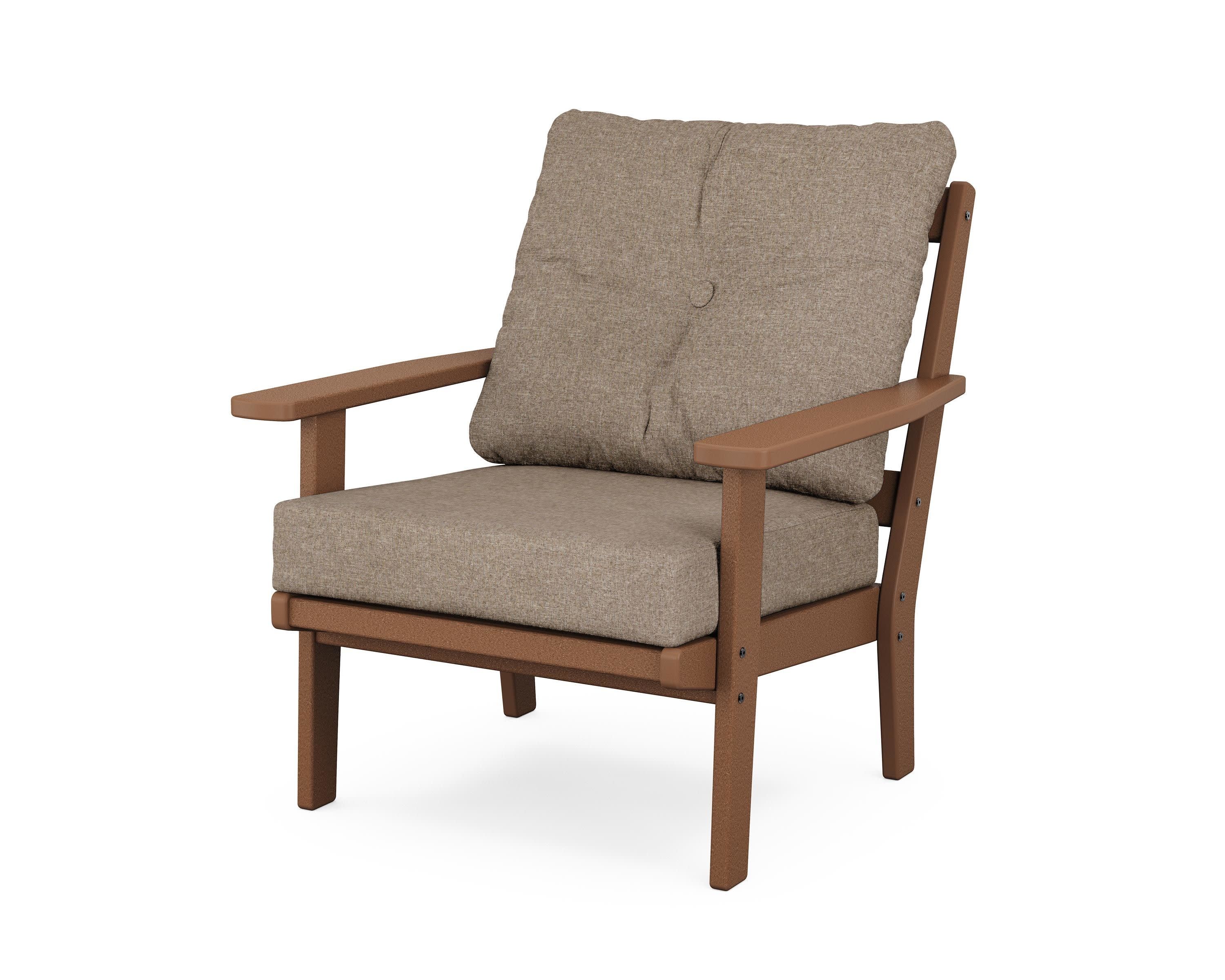 Prairie Deep Seating Chair in Teak / Spiced Burlap