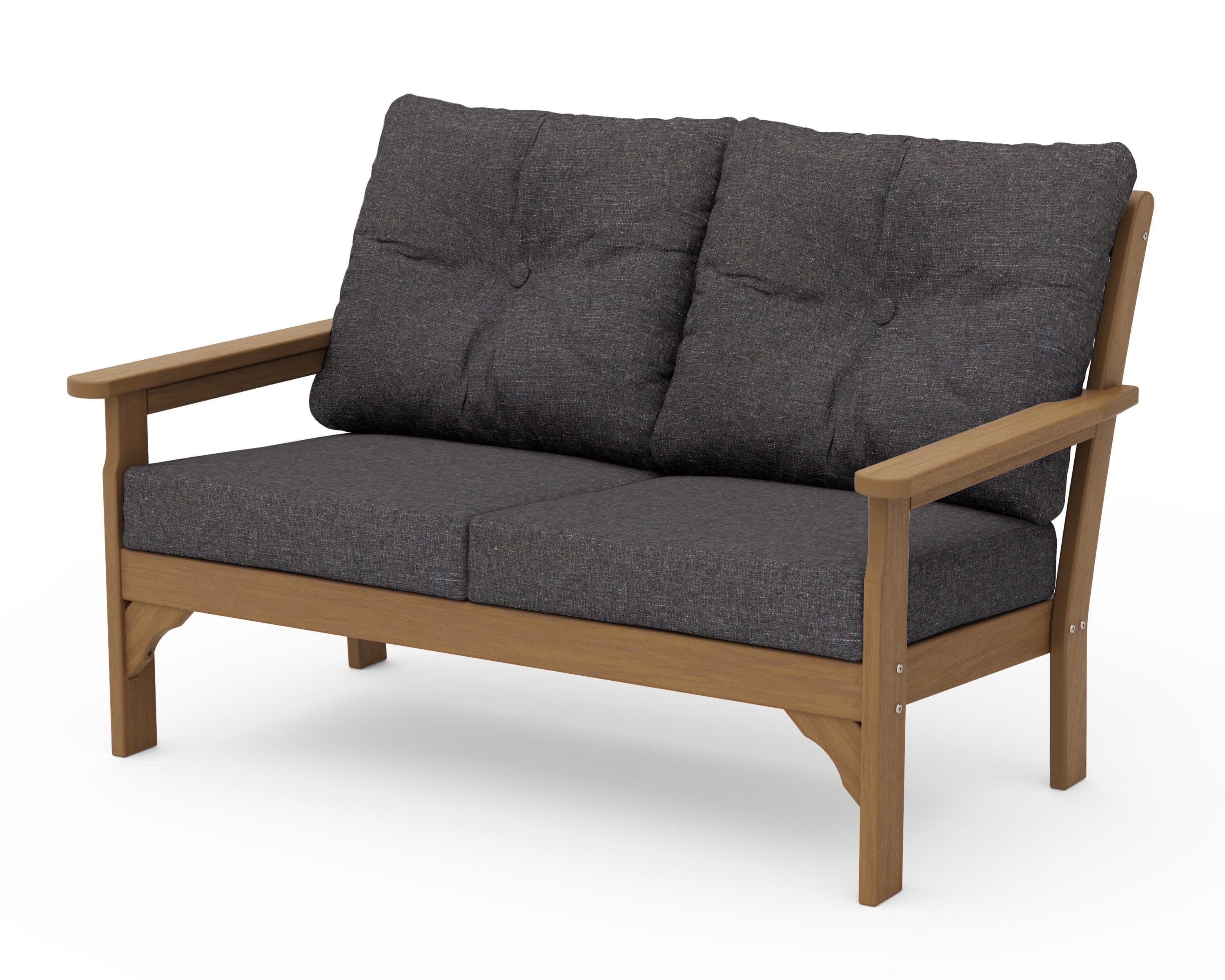 Vineyard Deep Seating Loveseat in Natural / Ash Charcoal