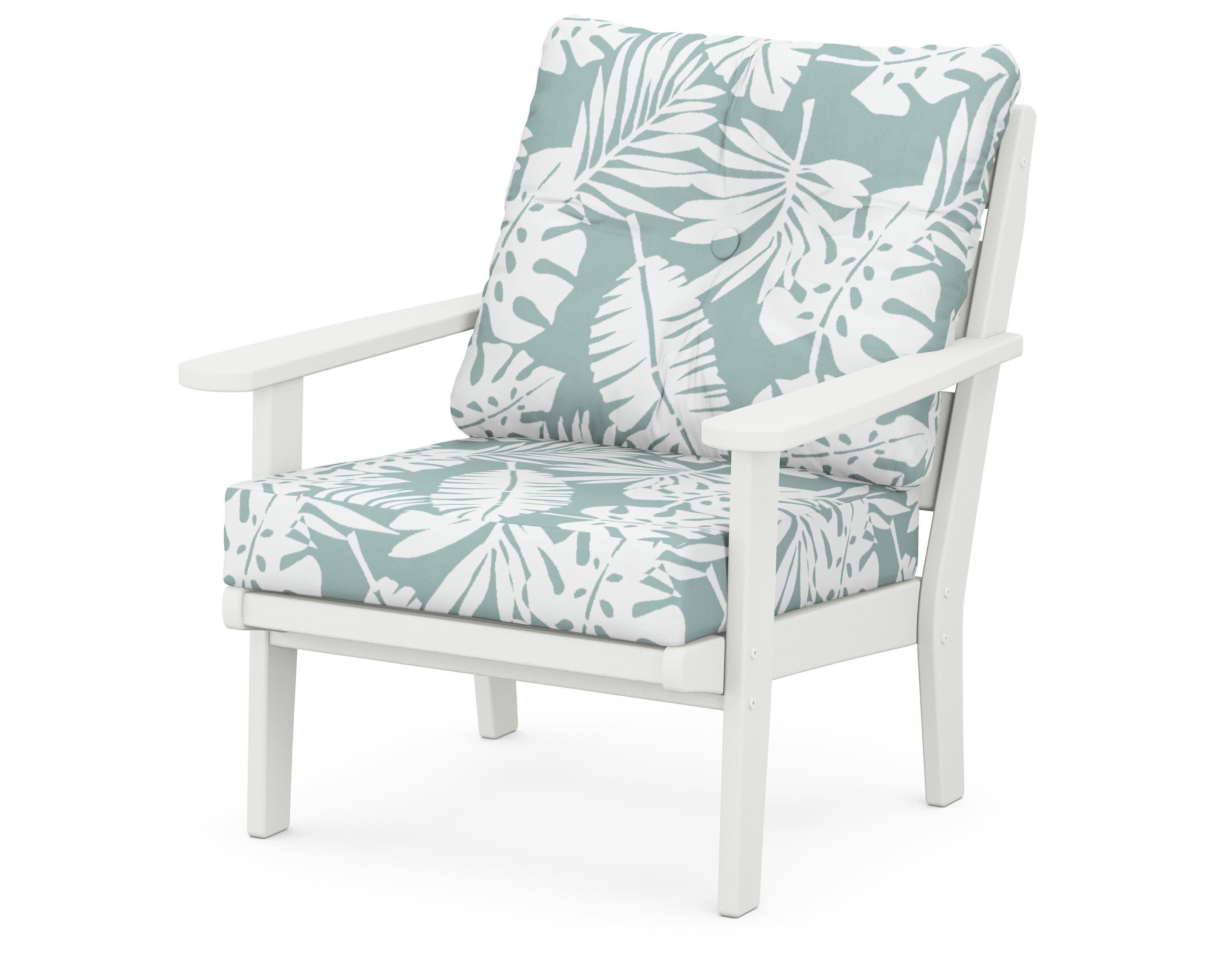 Lakeside Deep Seating Chair in Vintage White / Leaf Glacier Spa
