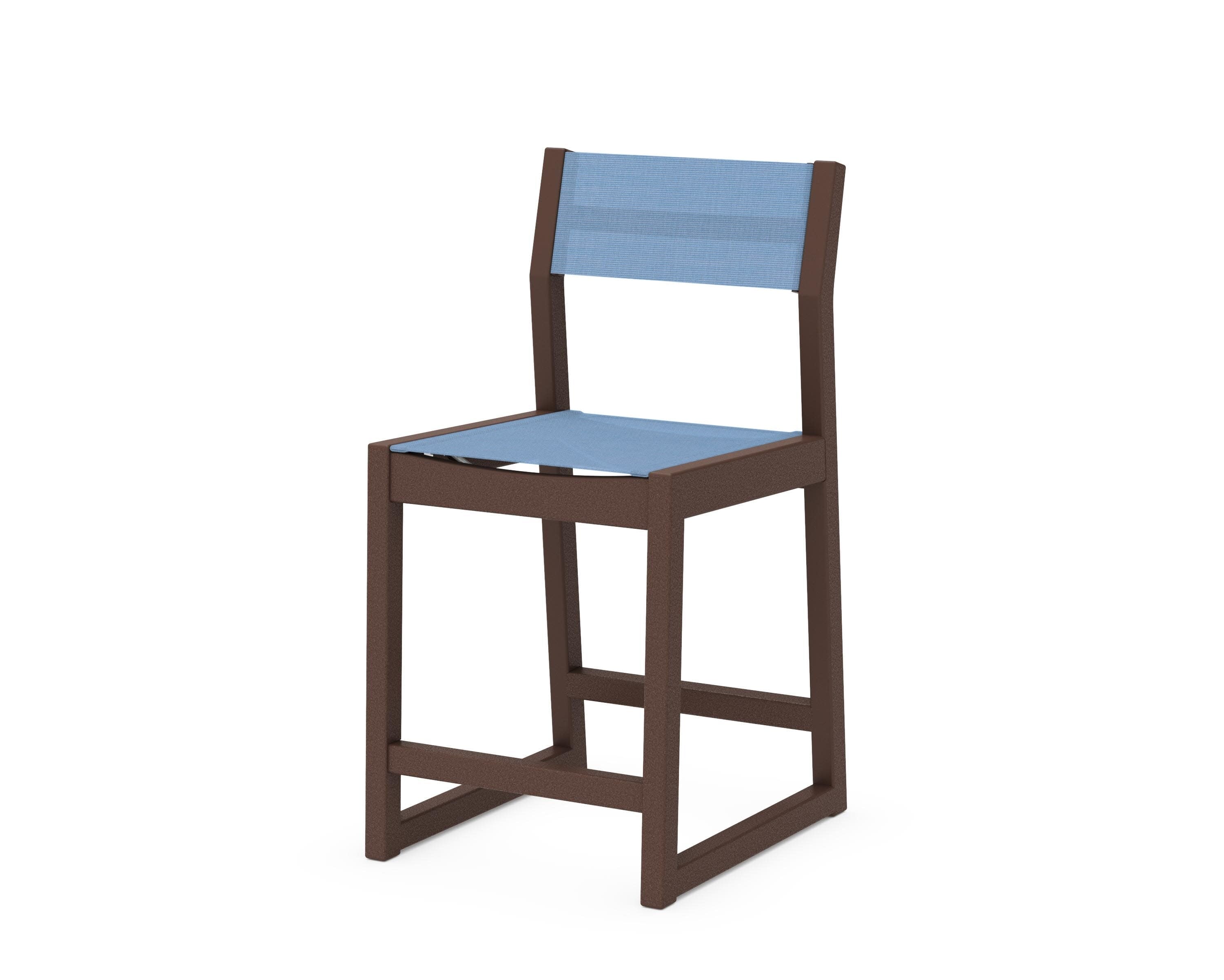 EDGE Sling Counter Side Chair in Mahogany / Poolside Sling