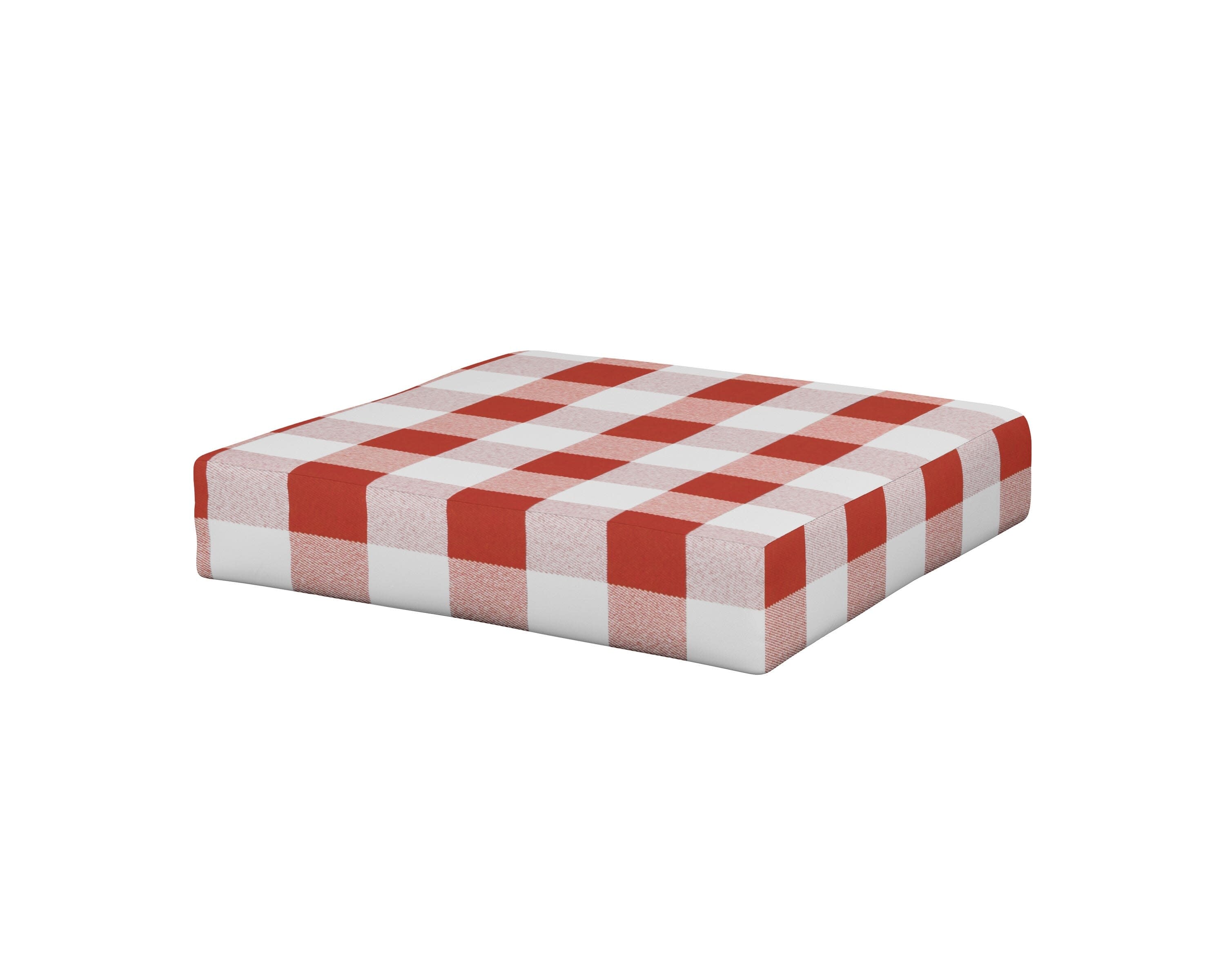 Modular Ottoman Cushion in Buffalo Plaid Crimson