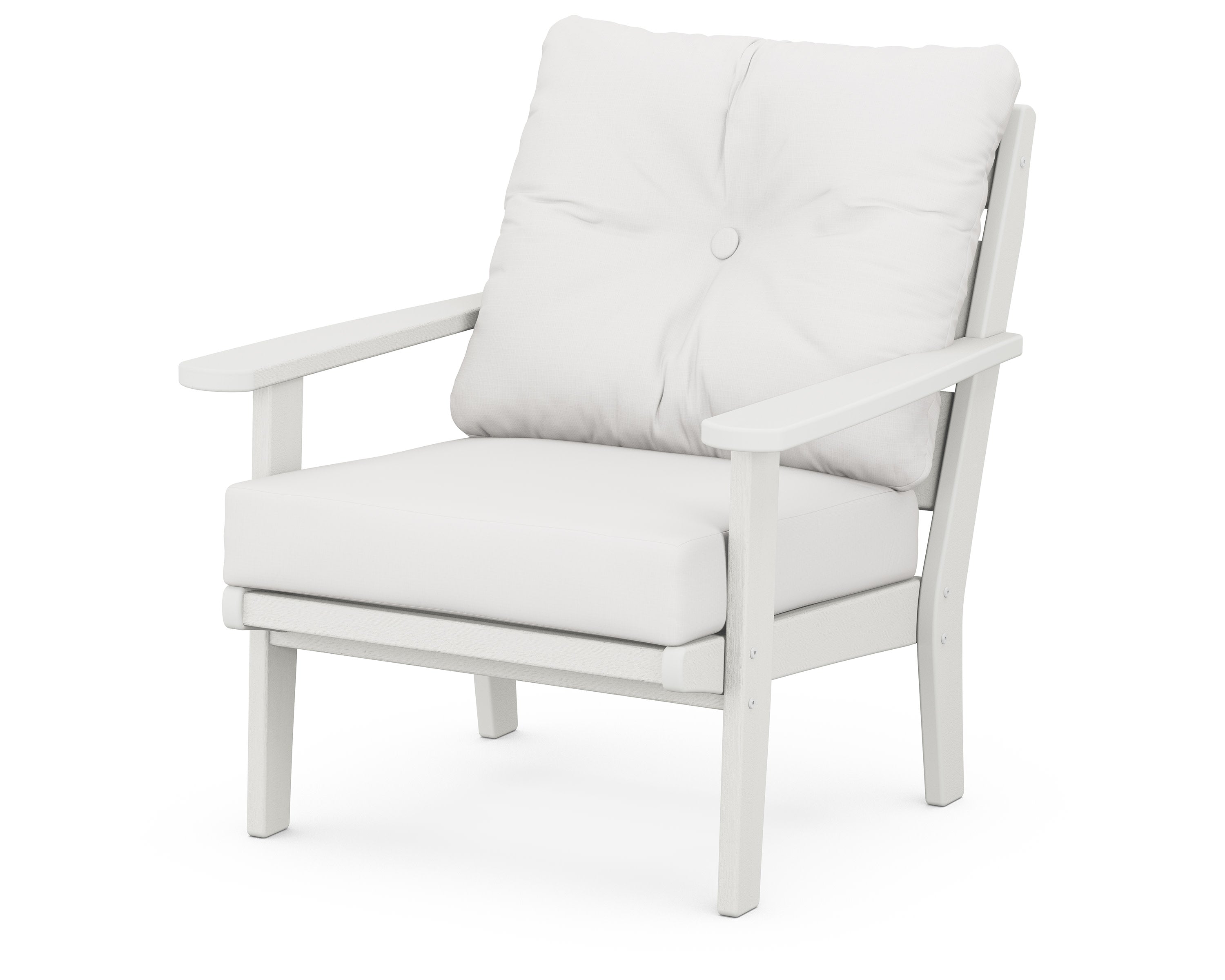 Lakeside Deep Seating Chair in Vintage White / Natural Linen
