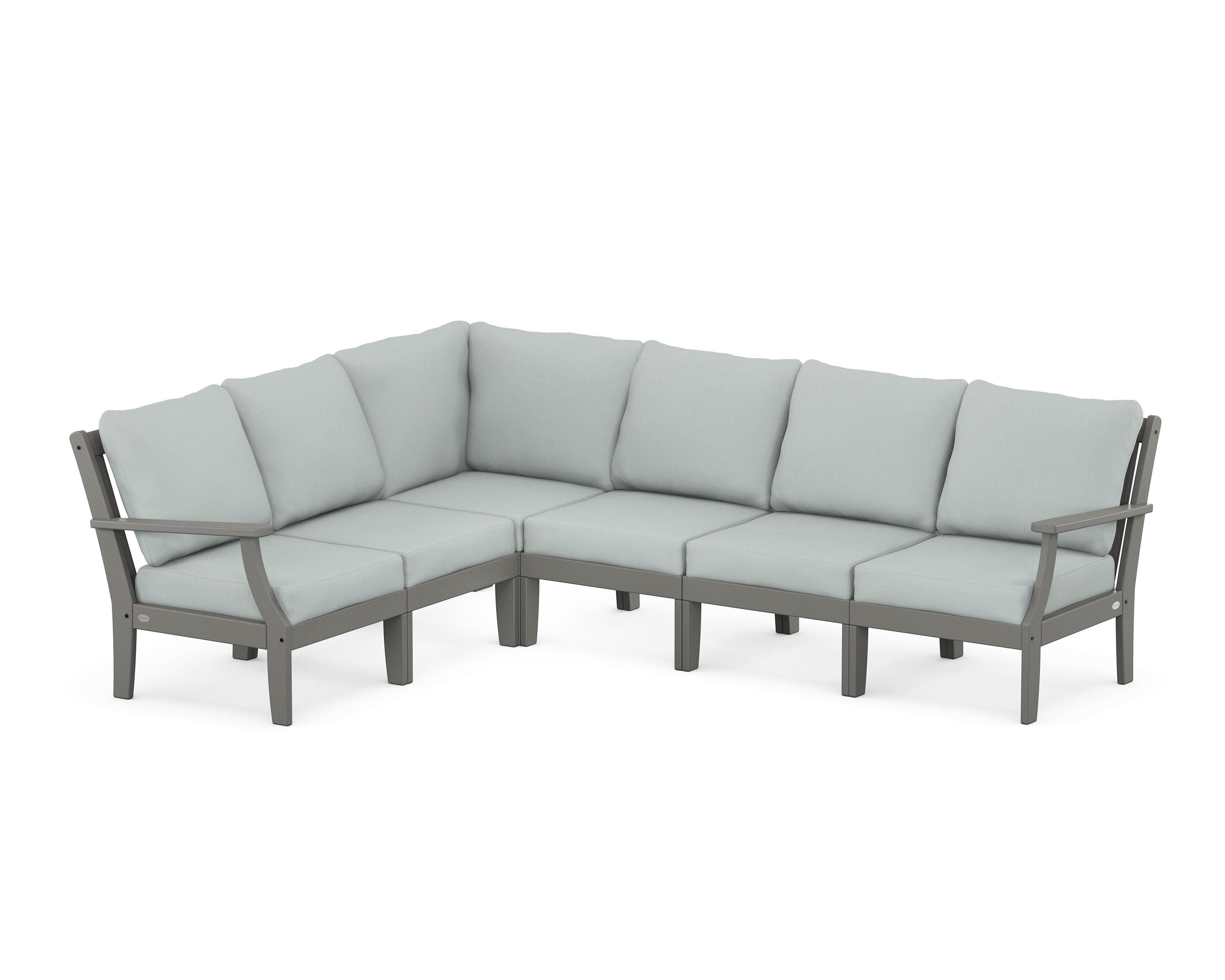 Braxton Modular 6-Piece Deep Seating Set in Slate Grey / Spa
