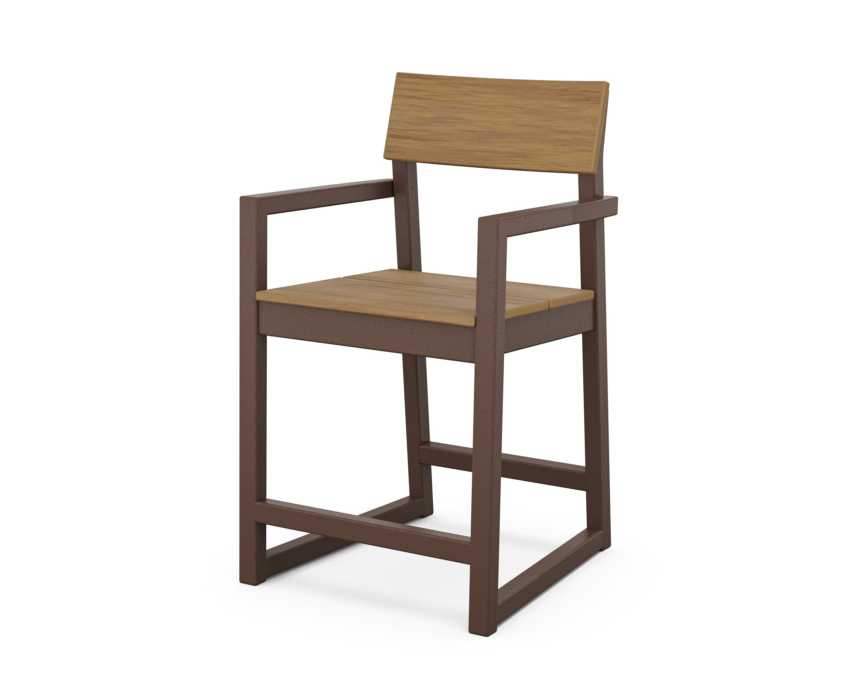 EDGE Counter Arm Chair in Mahogany / Natural