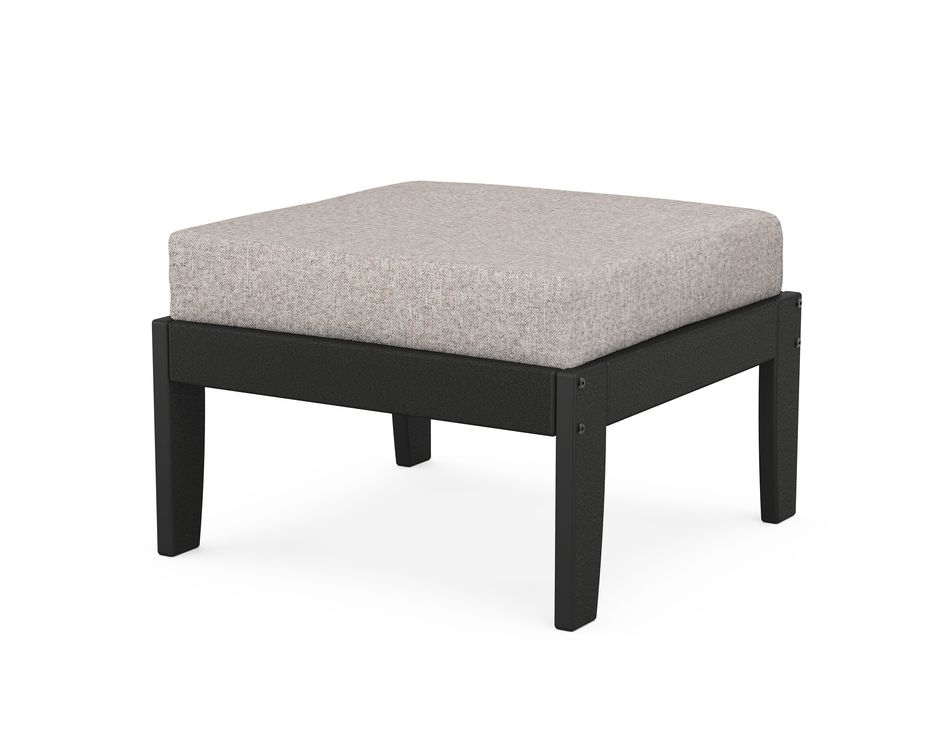 Modular Ottoman - Classic in Black / Weathered Tweed