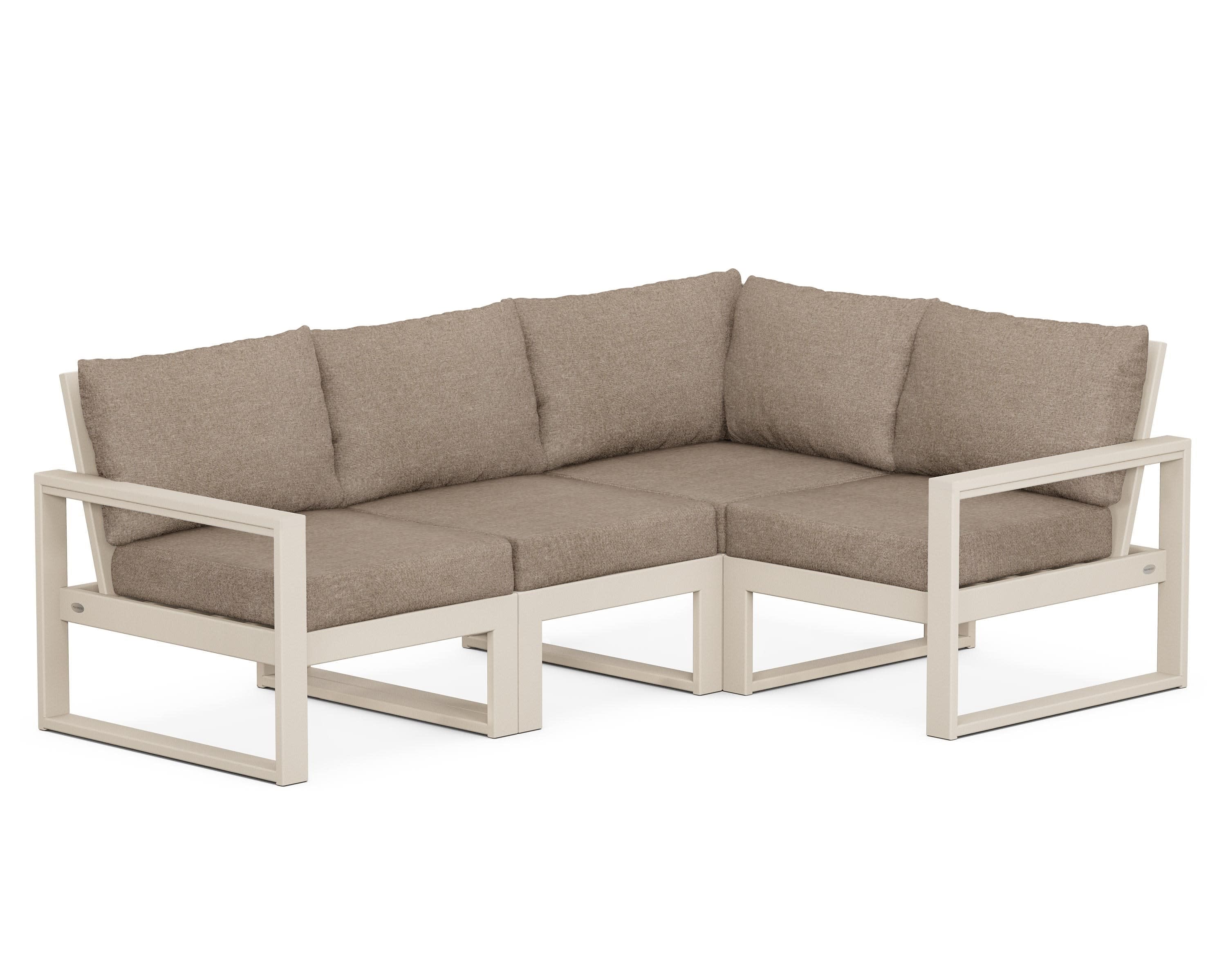 EDGE 4-Piece Modular Deep Seating Set in Sand / Spiced Burlap