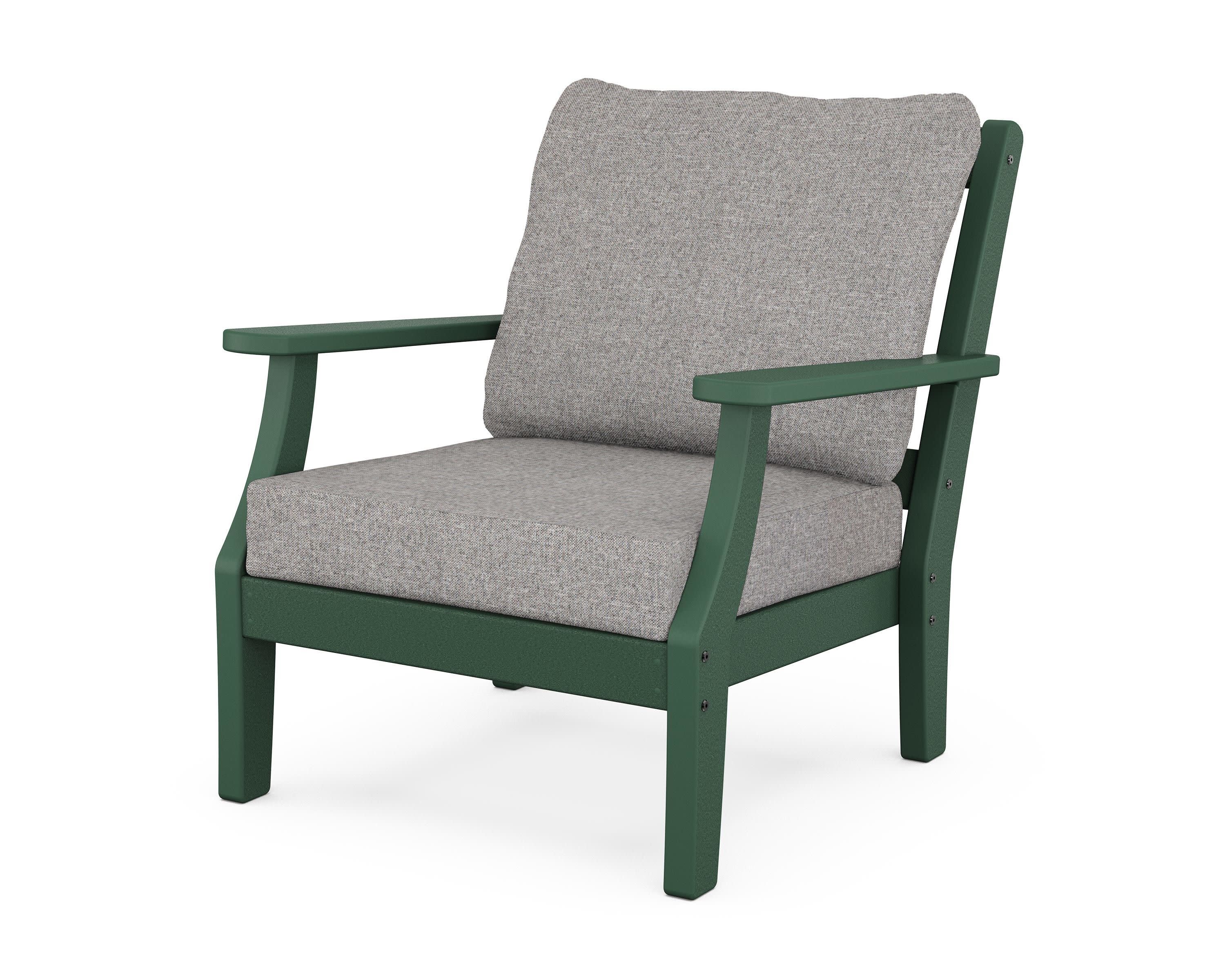 Chinoiserie Deep Seating Chair in Green / Grey Mist