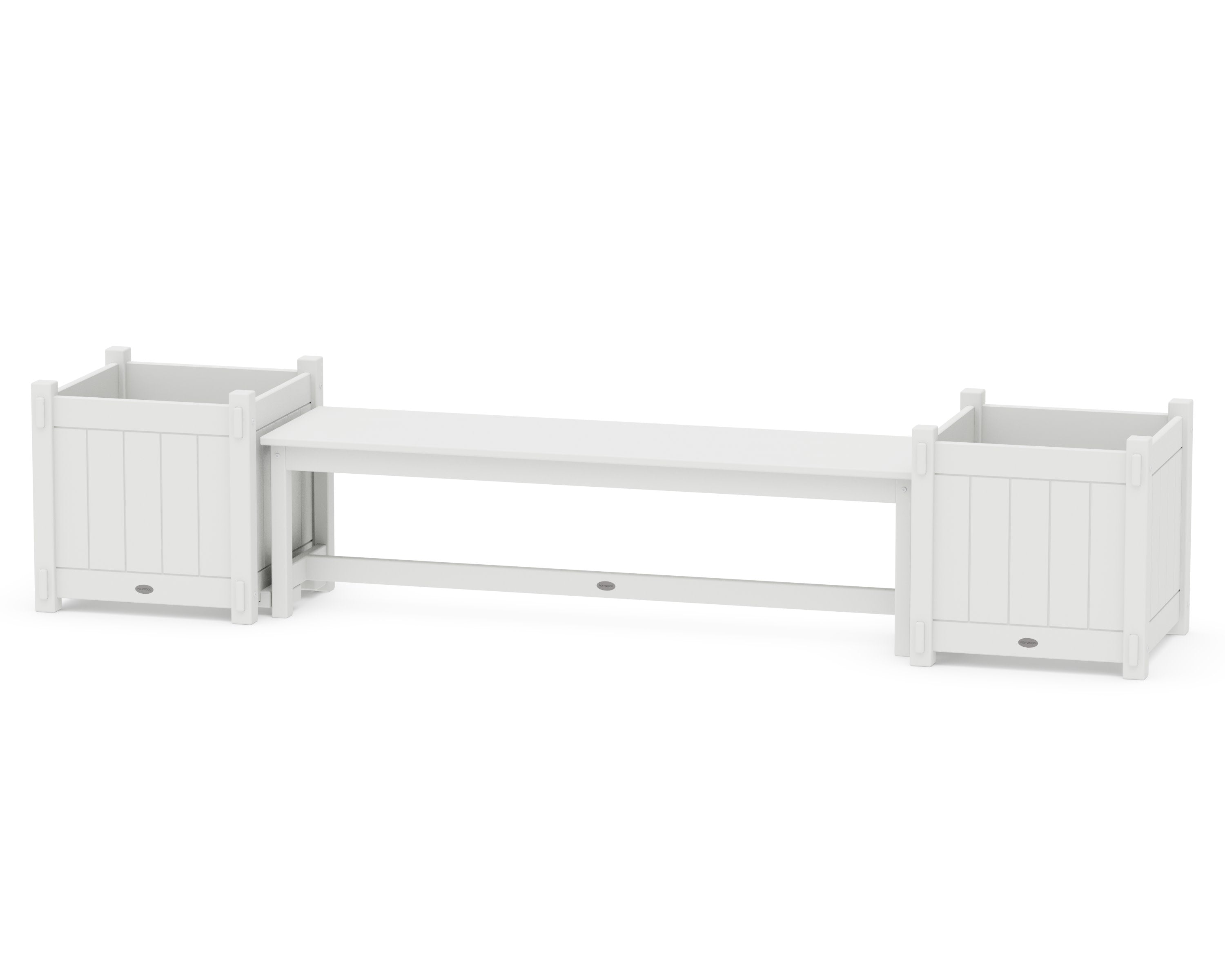60" Vineyard Straight Planter Bench Set - Large in White
