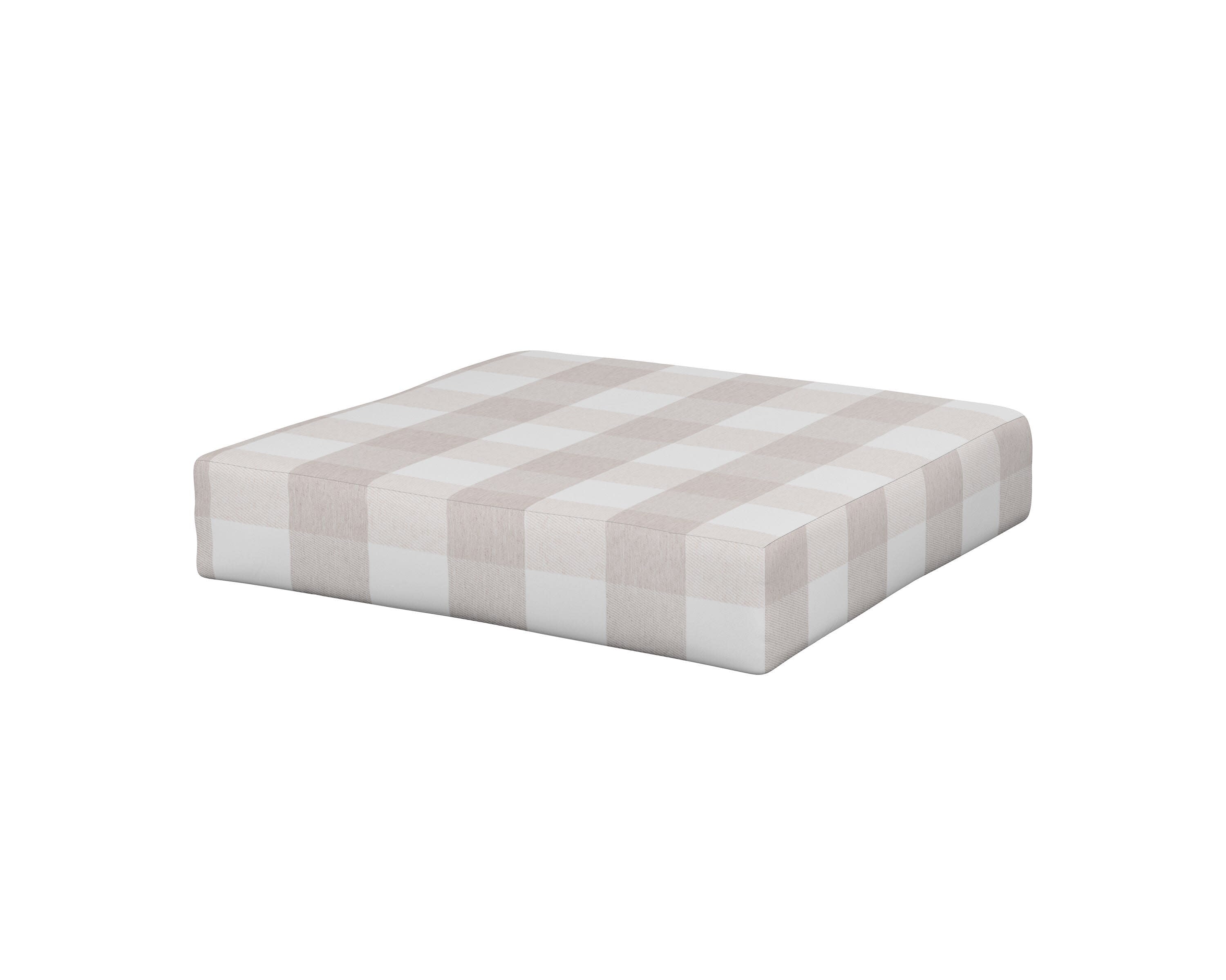 Modular Ottoman Cushion in Buffalo Plaid Dune Burlap