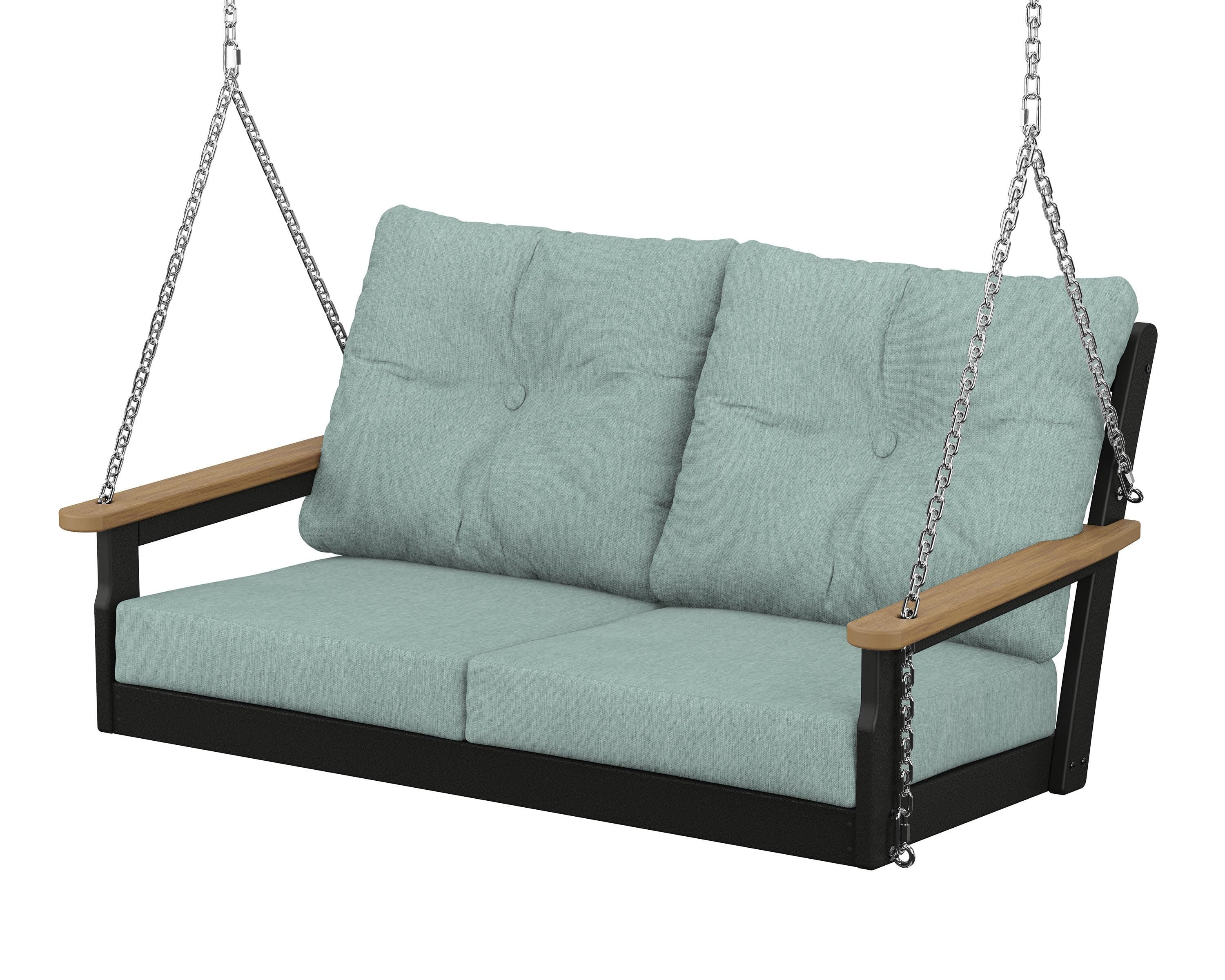 Vineyard Deep Seating Swing in Black / Natural / Glacier Spa