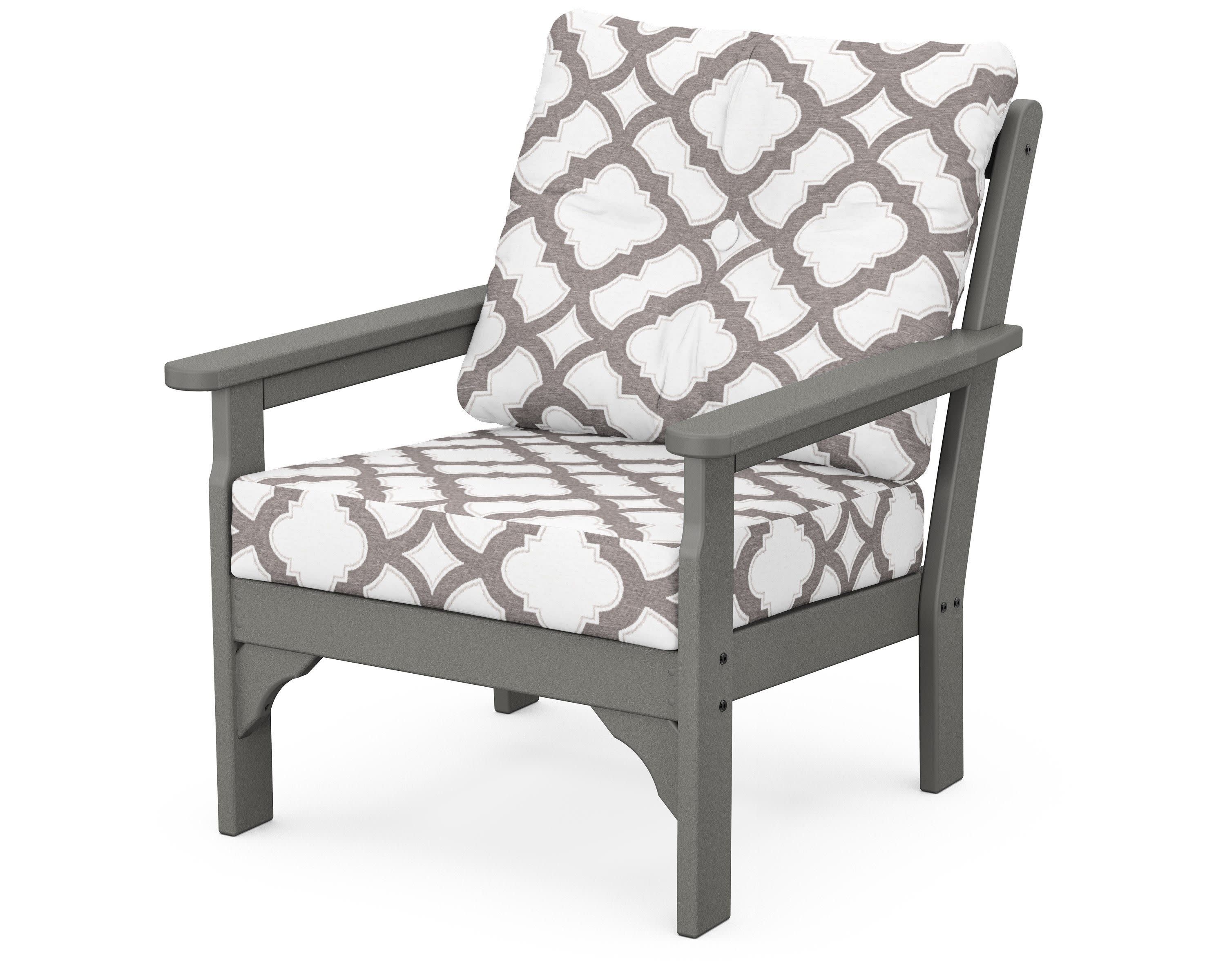 Vineyard Deep Seating Chair in Slate Grey / Trellis Grey Mist