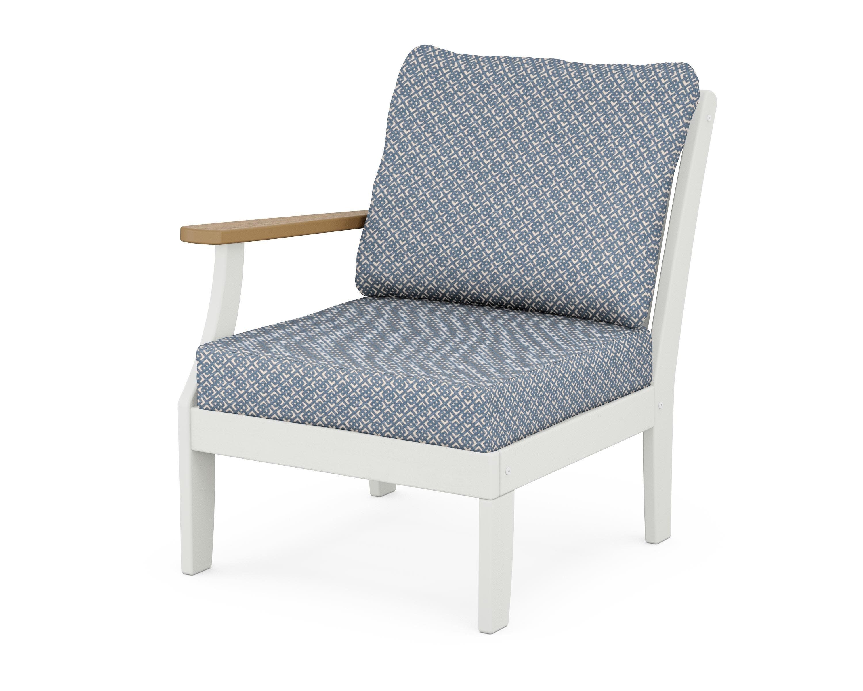 Braxton Modular Left Arm Chair in White / Natural / Hopscotch