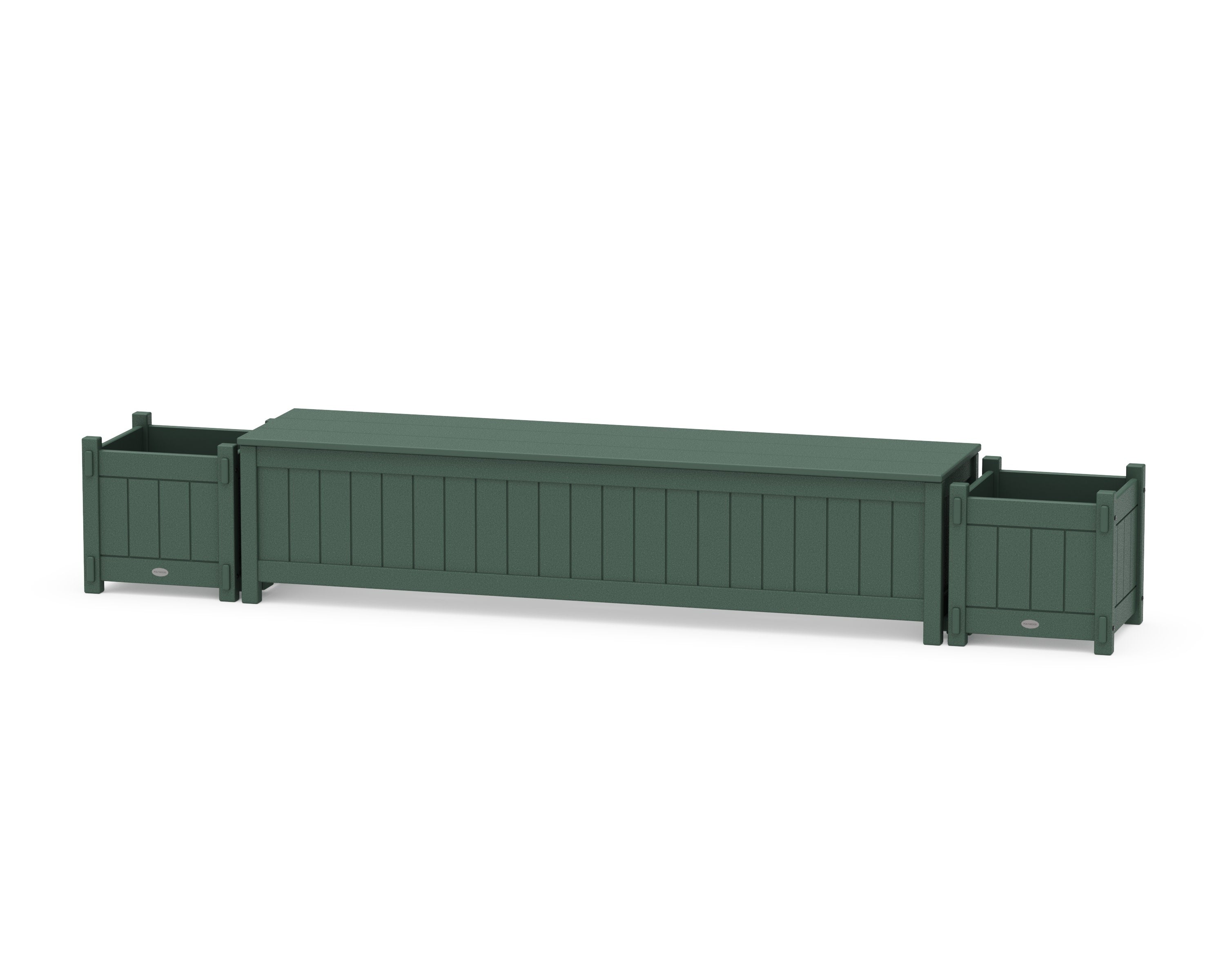 72" Vineyard Straight Planter Storage Bench Set in Green