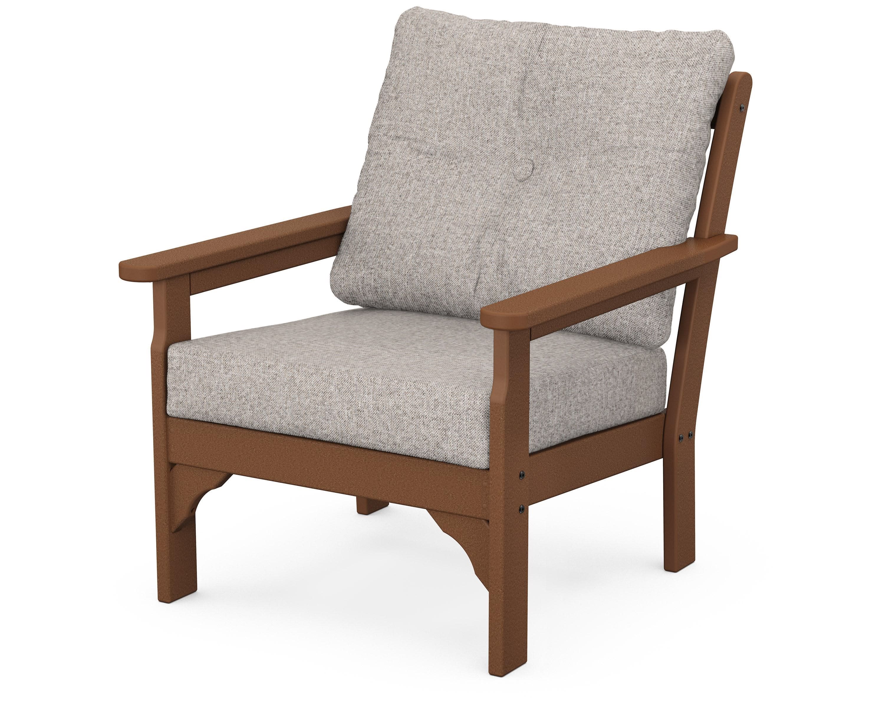 Vineyard Deep Seating Chair in Teak / Weathered Tweed
