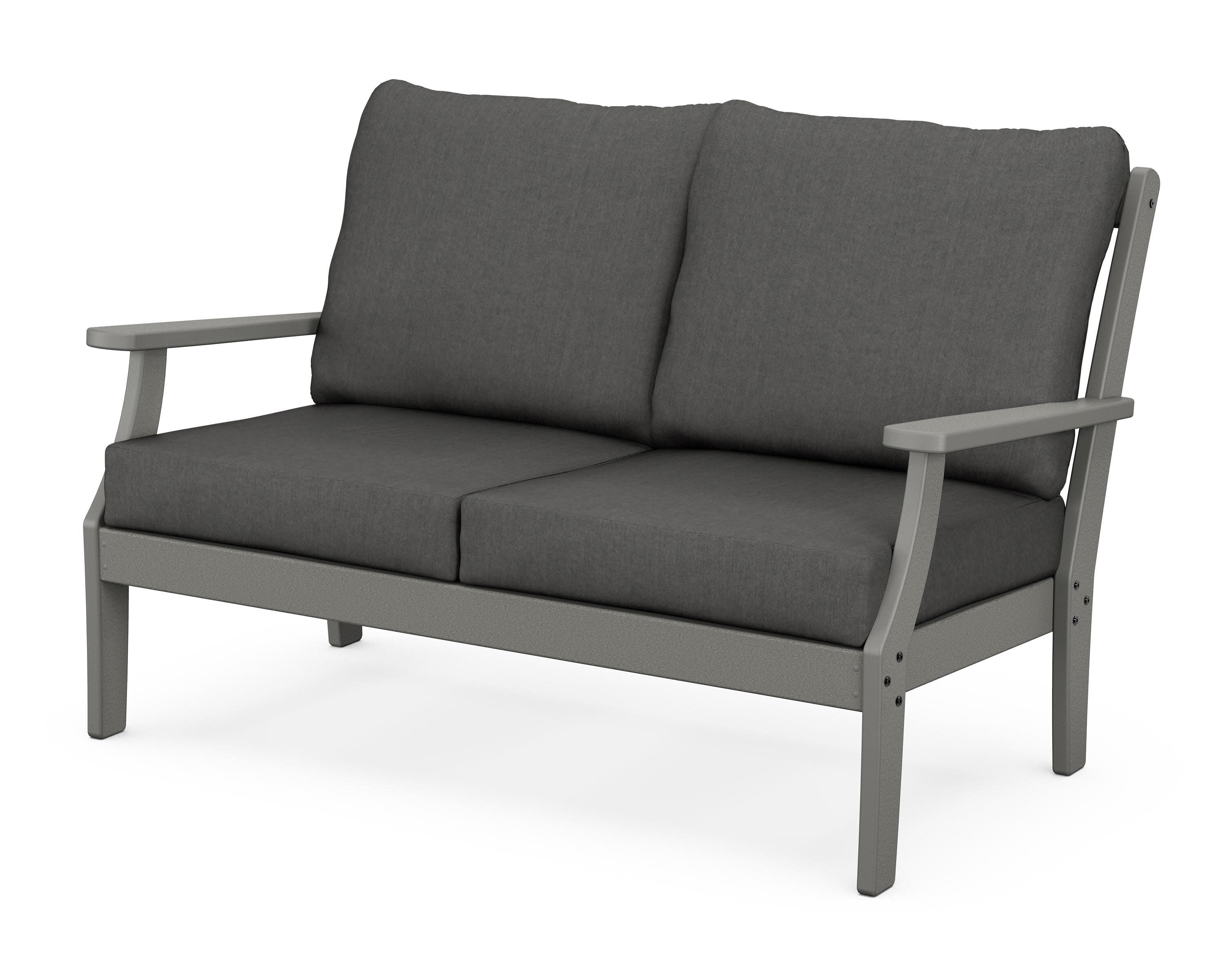 Braxton Deep Seating Loveseat in Slate Grey / Spectrum Carbon