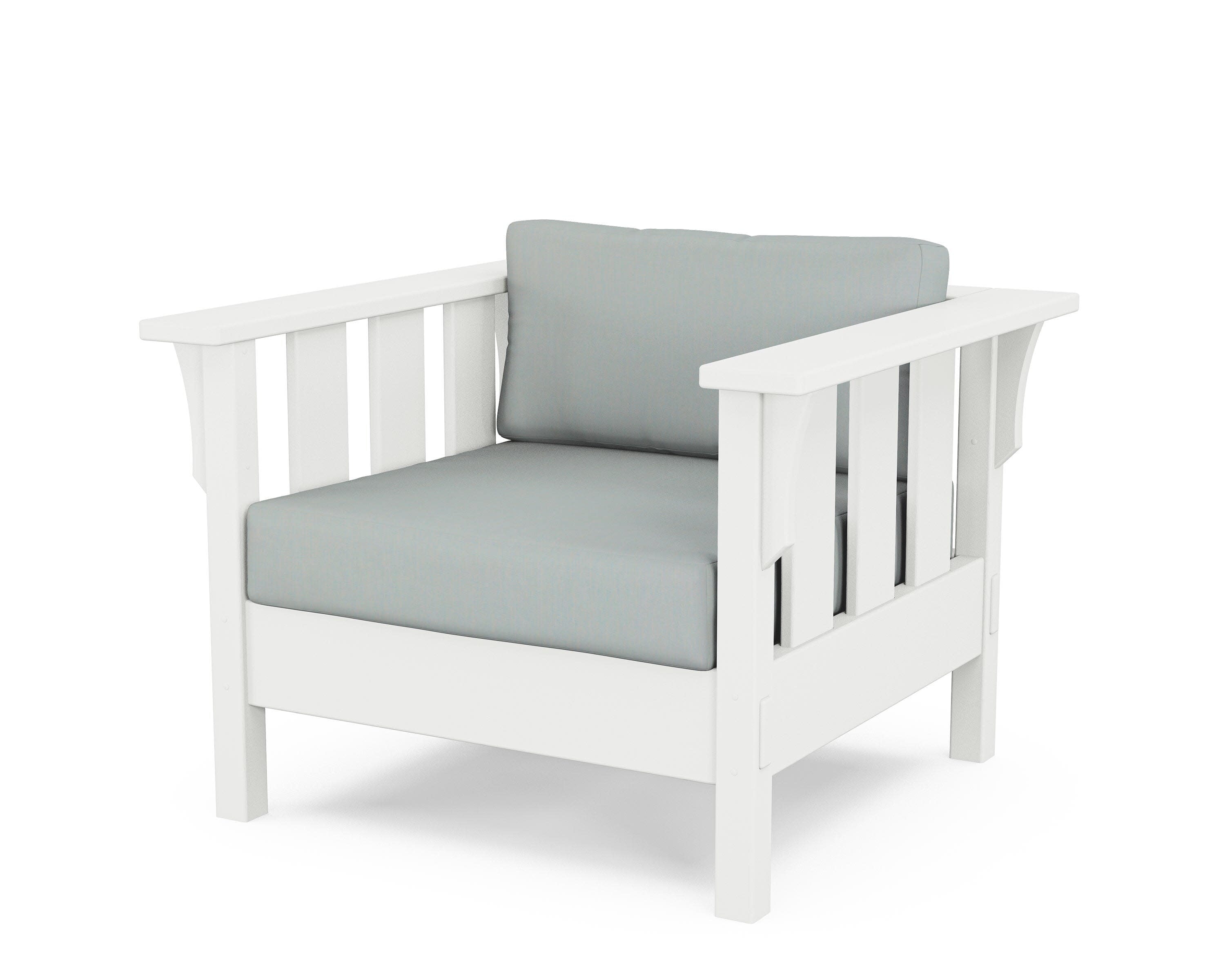 Acadia Deep Seating Chair in White / Spa