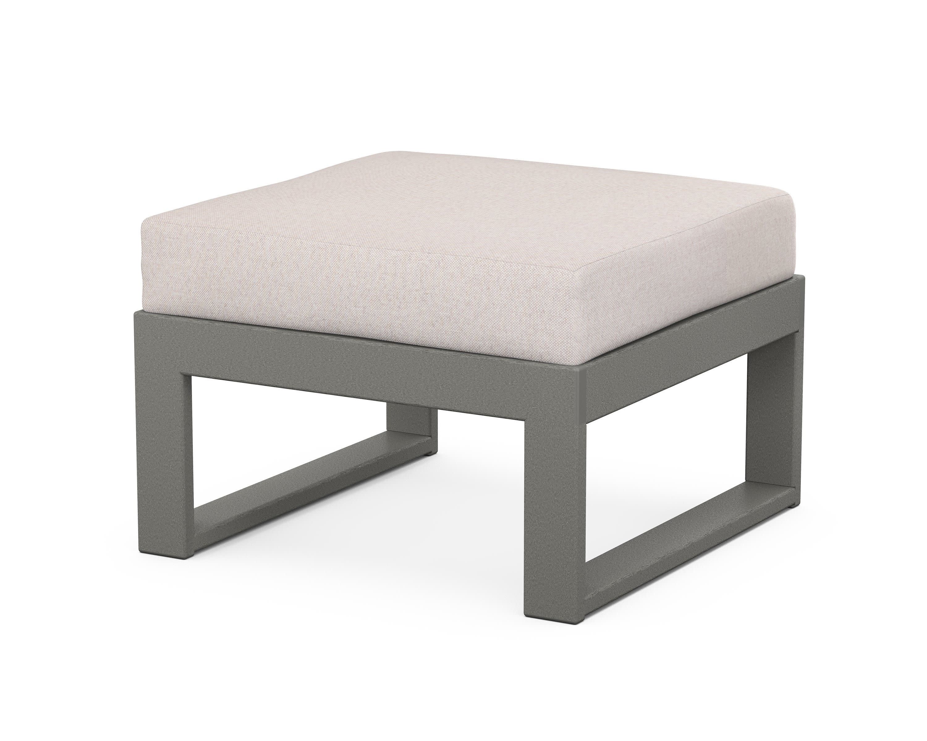 Modular Ottoman - Modern in Slate Grey / Dune Burlap